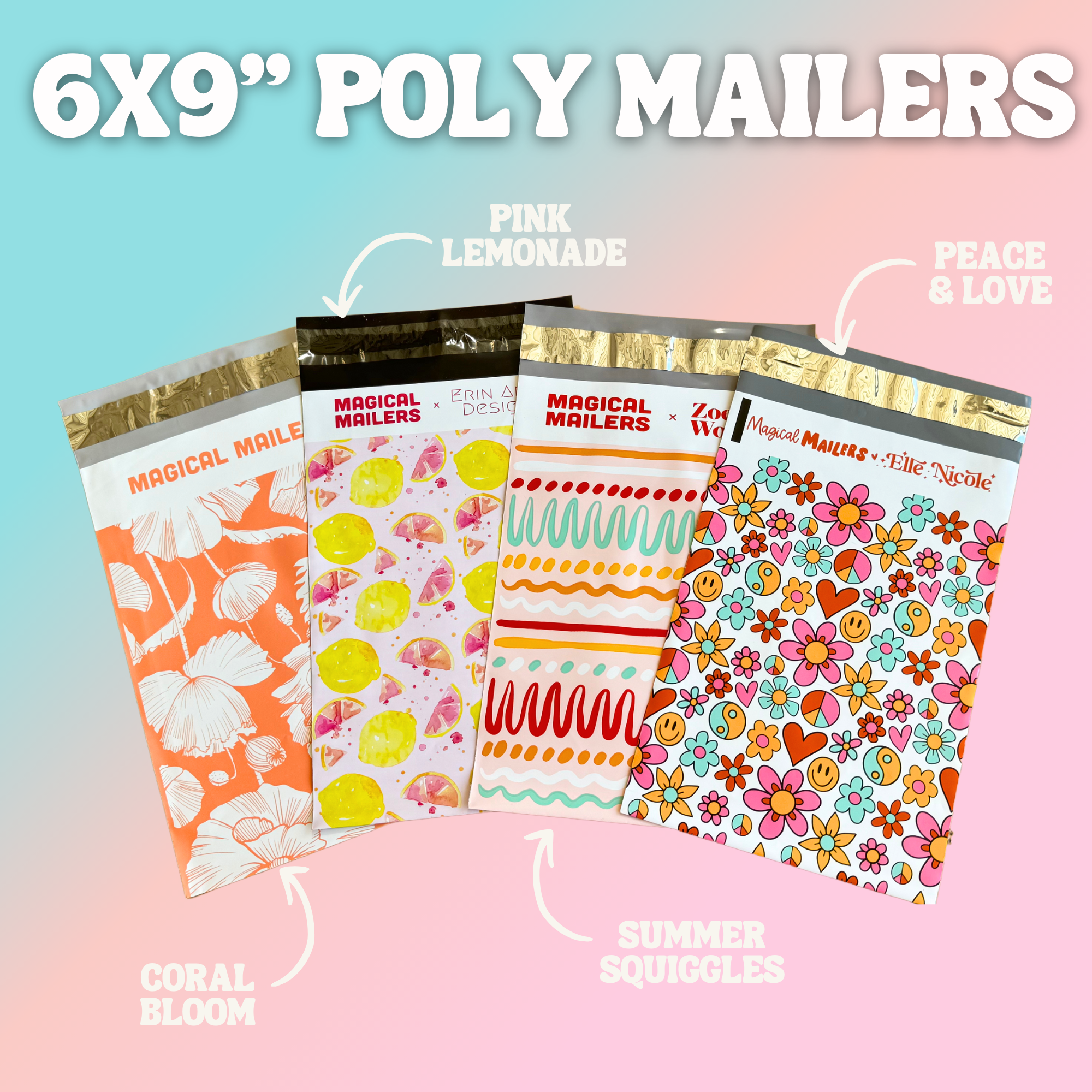 6x9" Coral Bloom Poly Mailer
