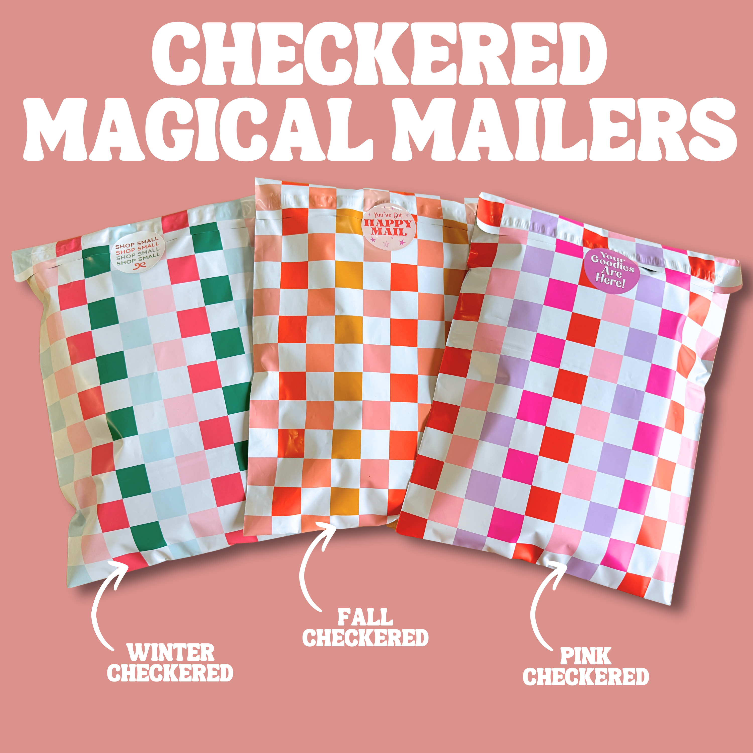 *IMPERFECT* Pink Checkered Poly Mailer