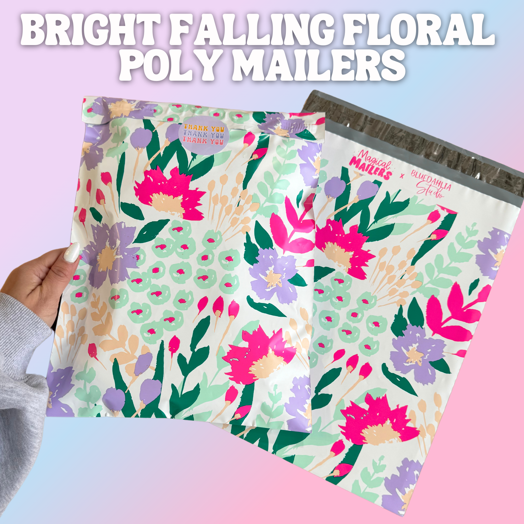 Bright Falling Floral Poly Mailer