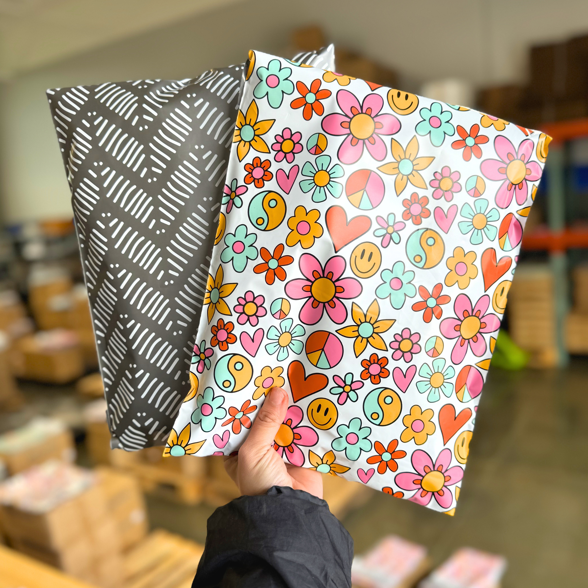 Black Zig Zag Poly Mailer