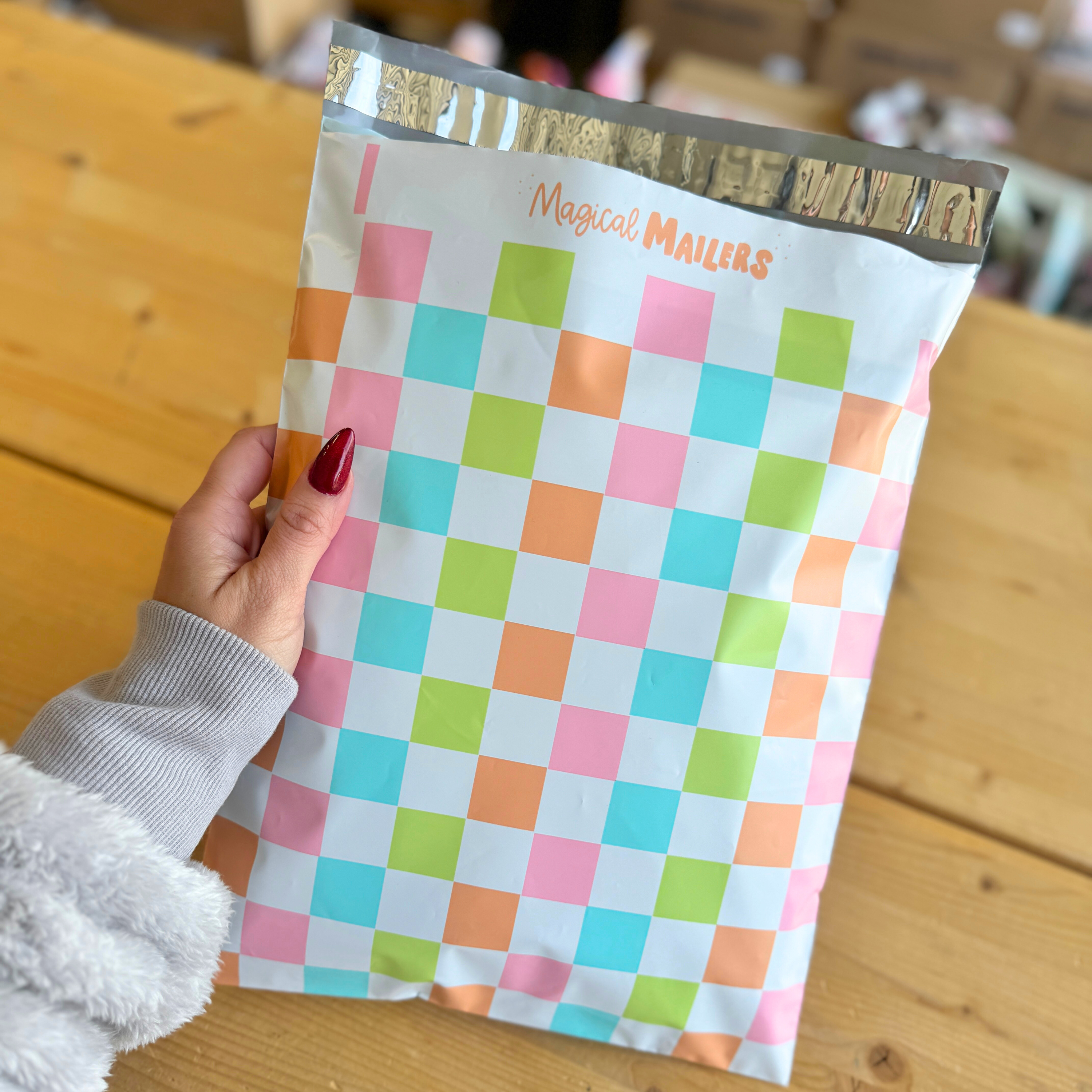 Spring Checkered Poly Mailer