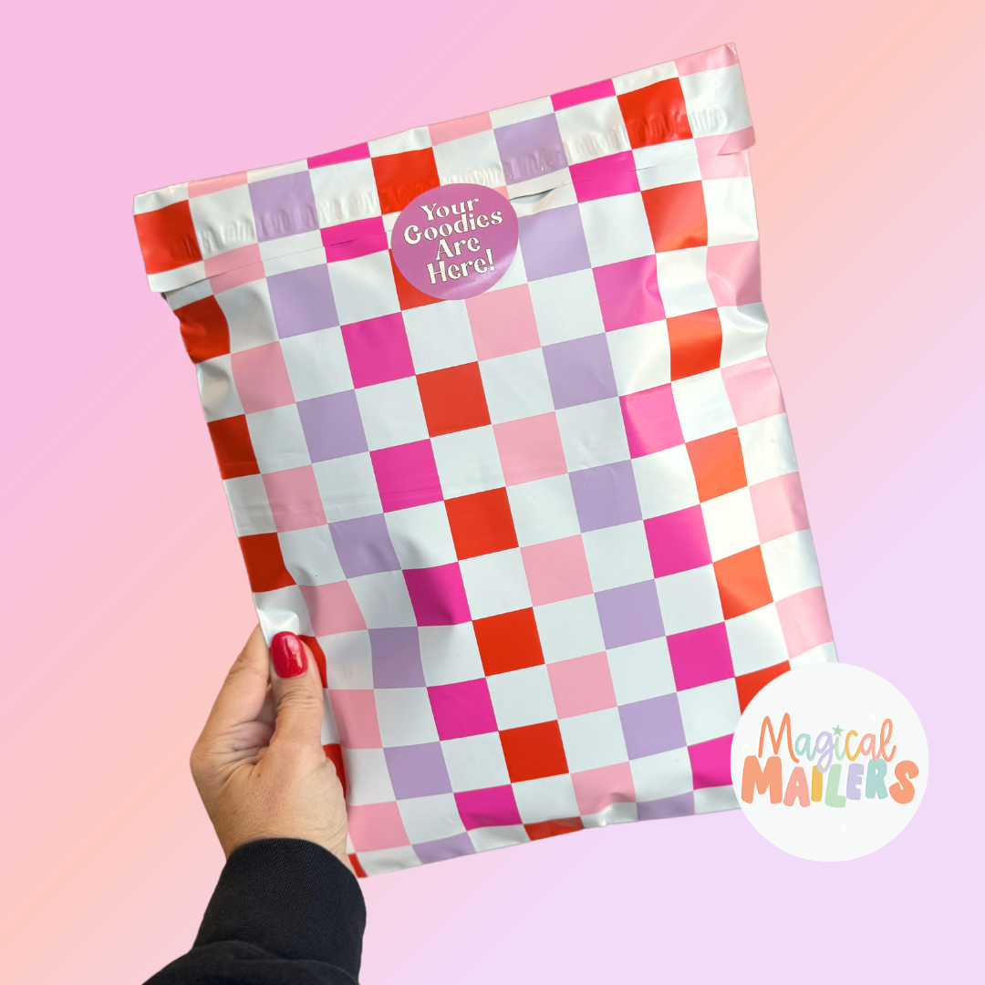 *IMPERFECT* Pink Checkered Poly Mailer