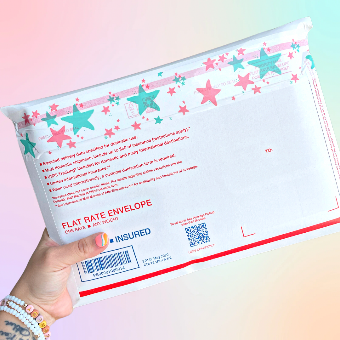 Plastic Tape - Teal + Pink Stardust - Magical Mailers