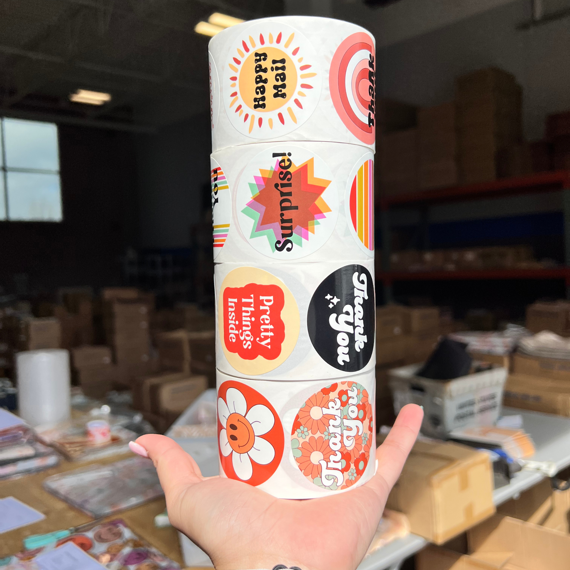 Bright Retro Sticker Roll