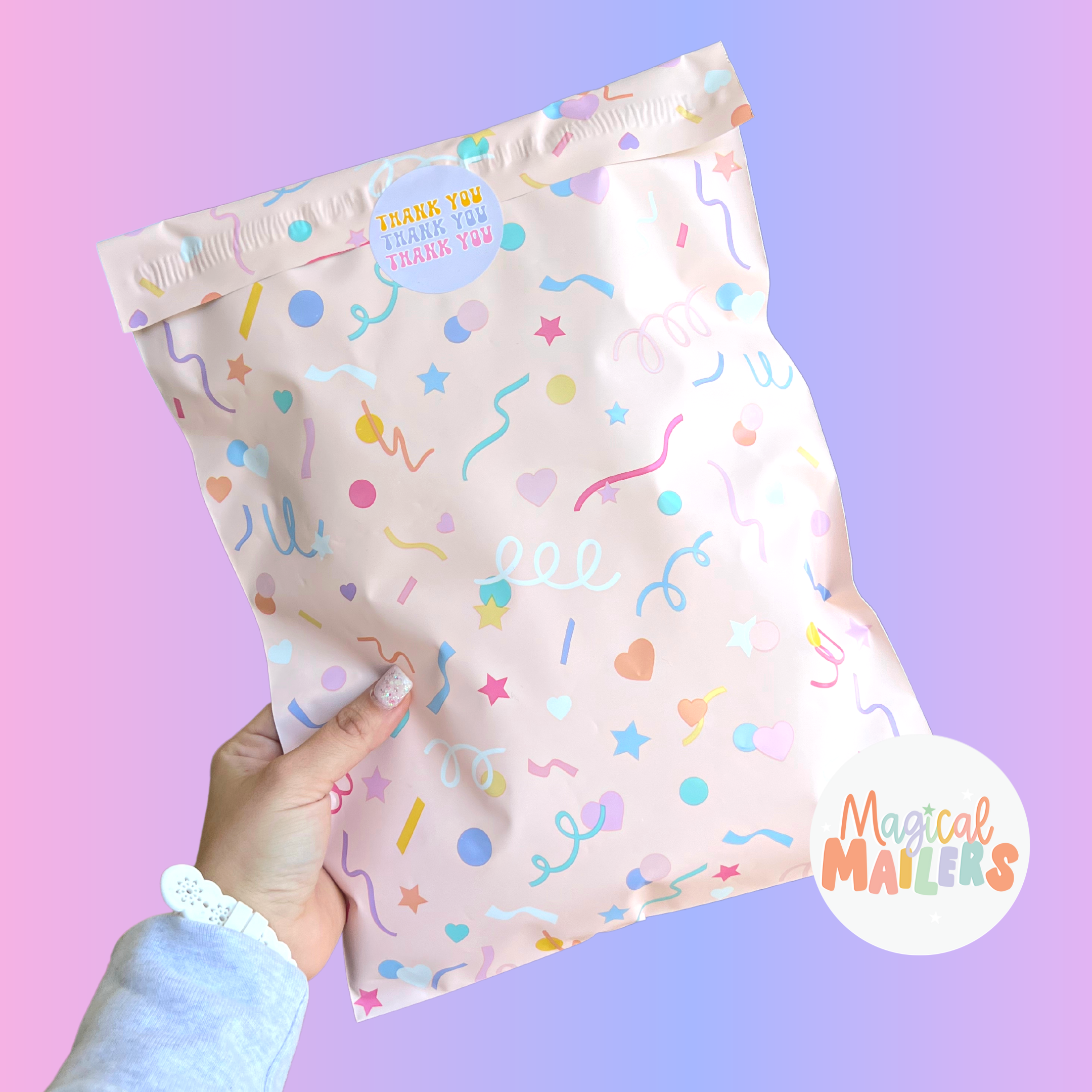 ⭐️IMPERFECT⭐️ Cue the Confetti Poly Mailer