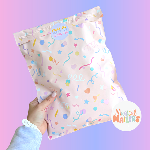 ⭐️IMPERFECT⭐️ Cue the Confetti Poly Mailer