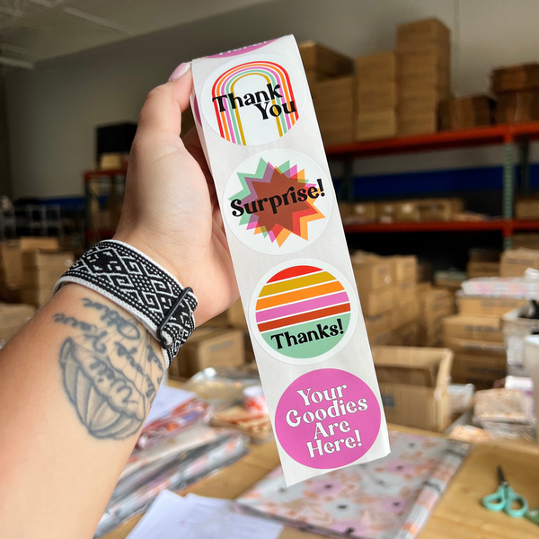 Bright Retro Sticker Roll