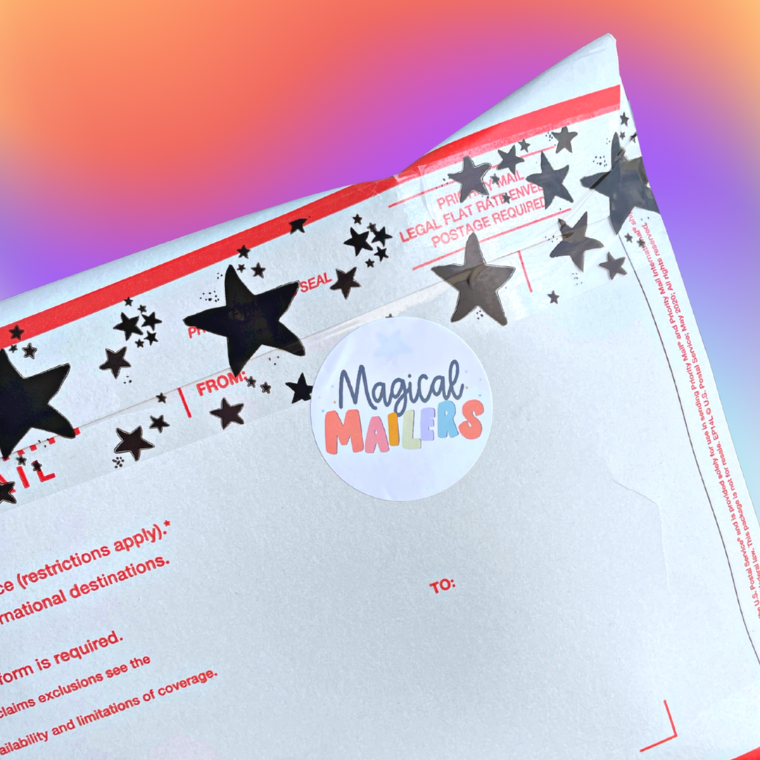 Plastic Tape - Black on Clear Stardust - Magical Mailers