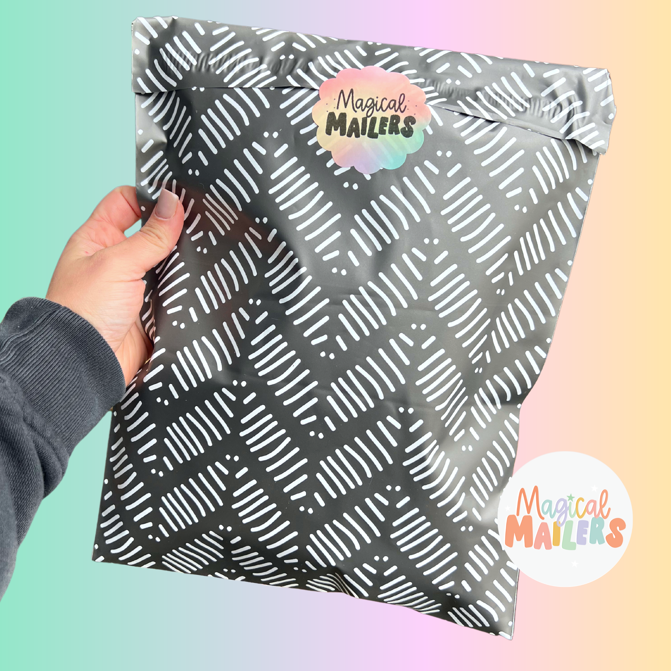 Black Zig Zag Poly Mailer