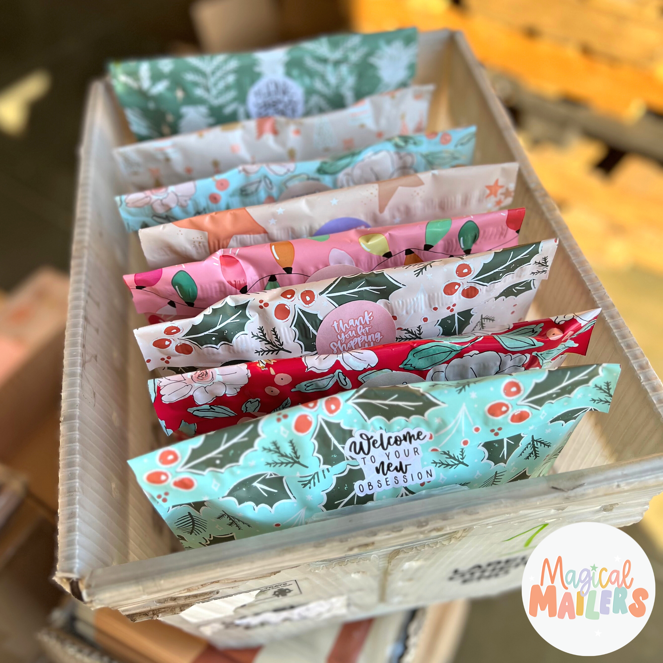 14.5x19" Blue Holly Poly Mailer