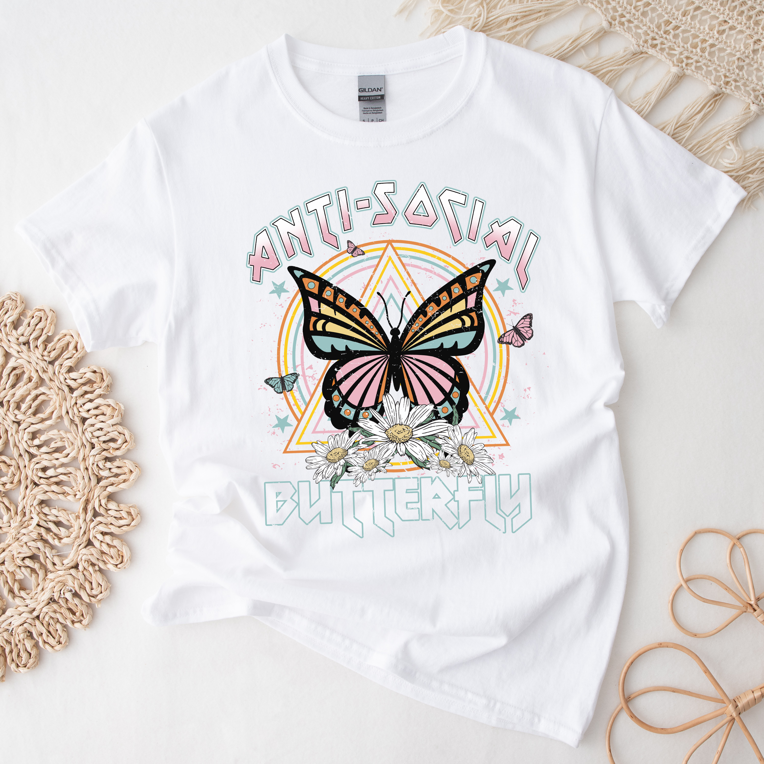 Distressed Anti Social Butterfly DTF Transfer