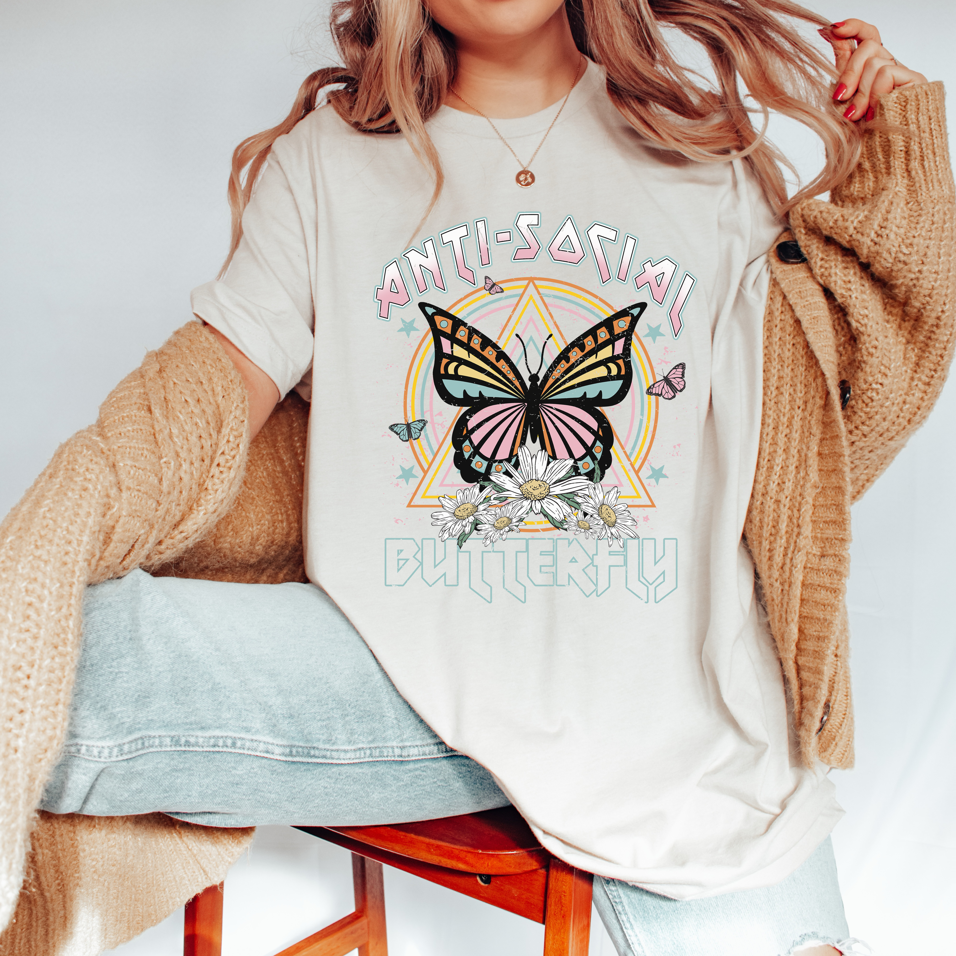 Distressed Anti Social Butterfly DTF Transfer