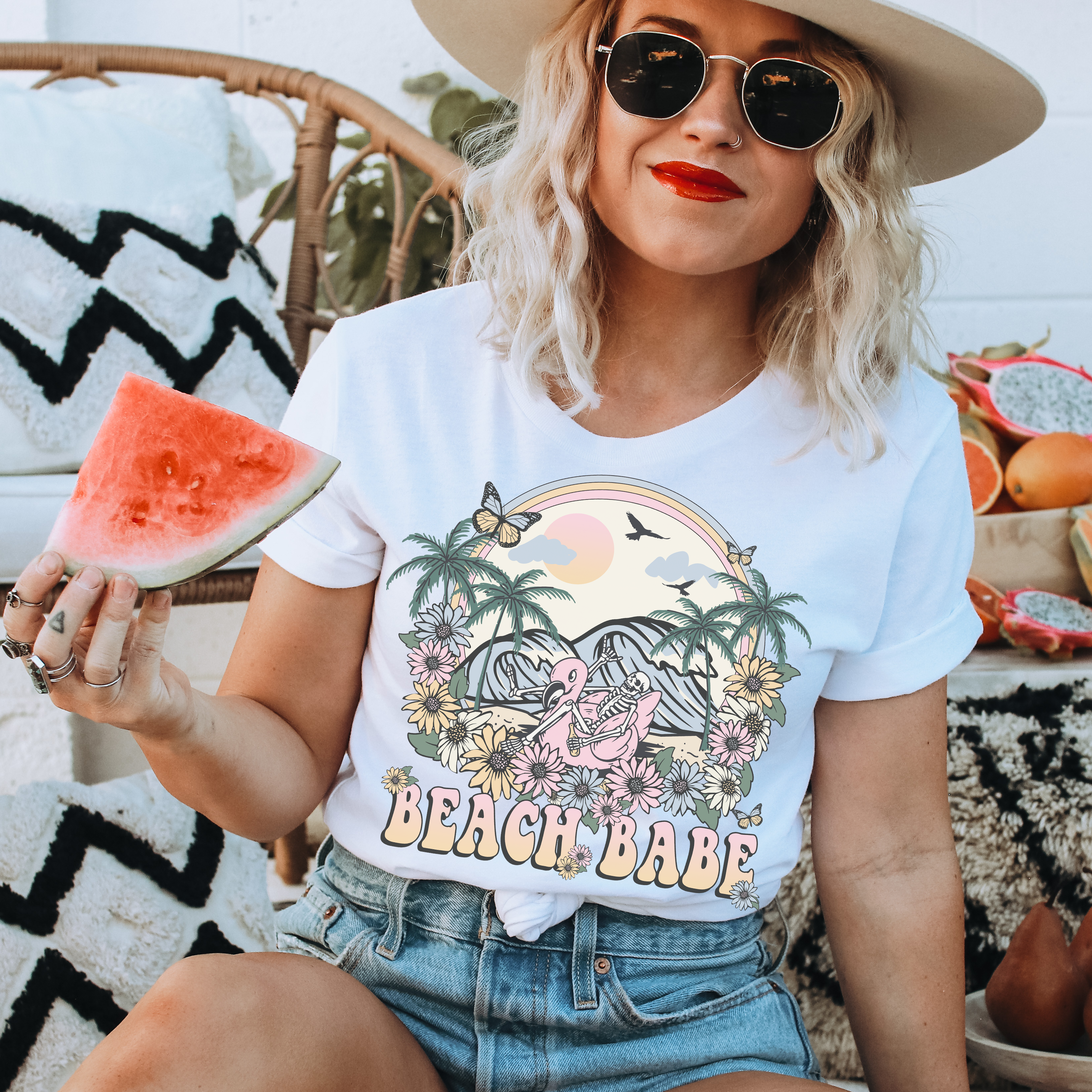 Beach Babe Skeleton DTF Transfer