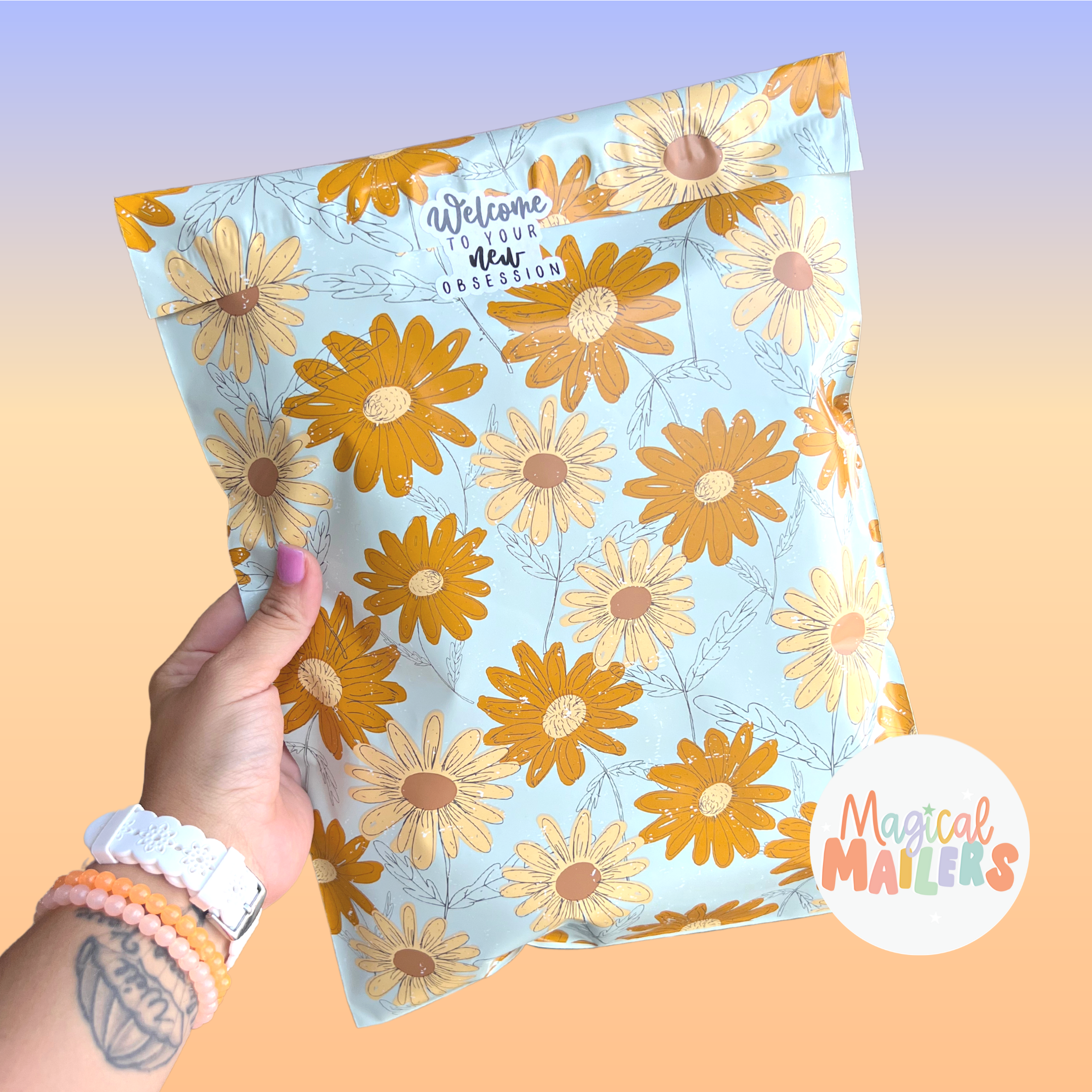 Blue Daisies Poly Mailer