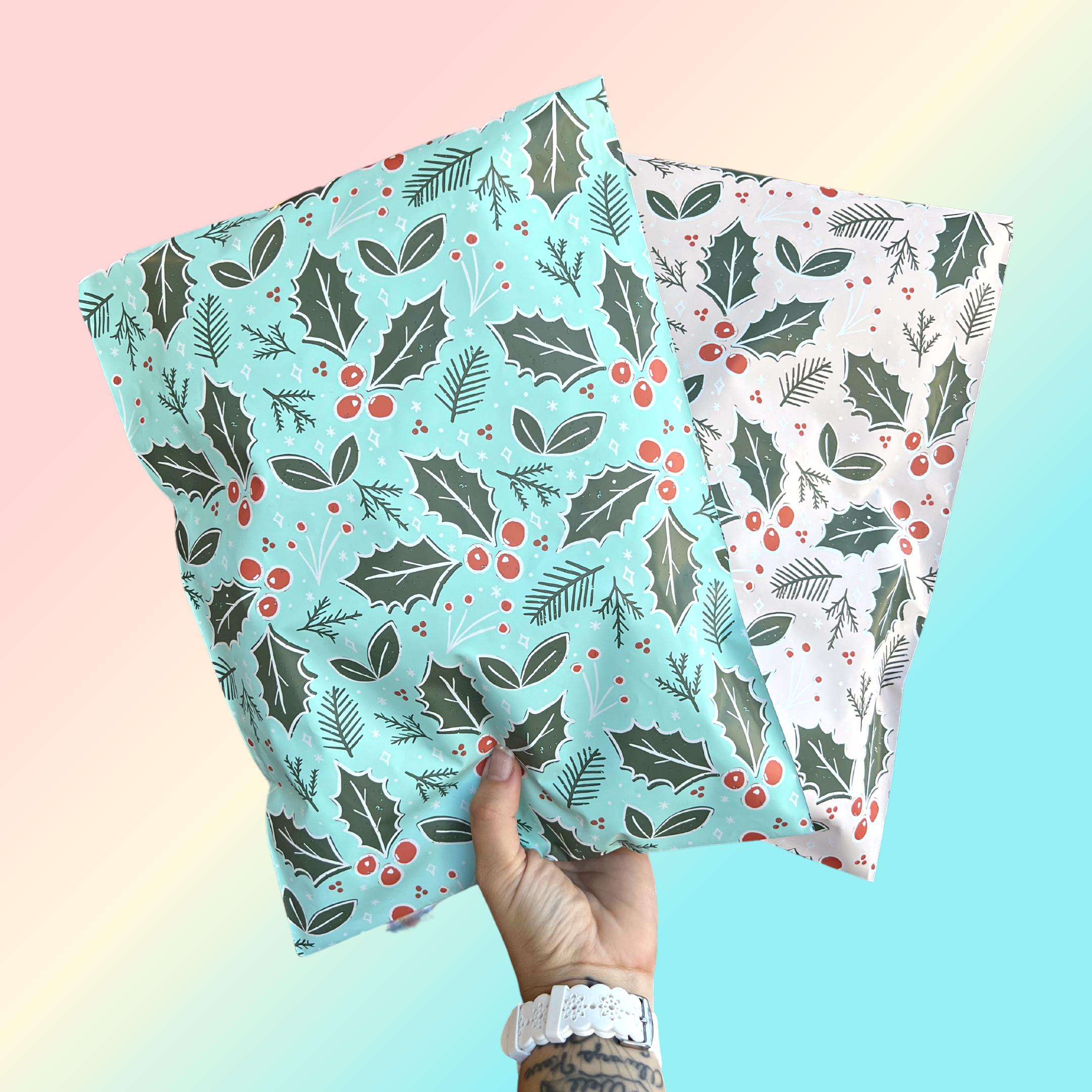 14.5x19" Blue Holly Poly Mailer