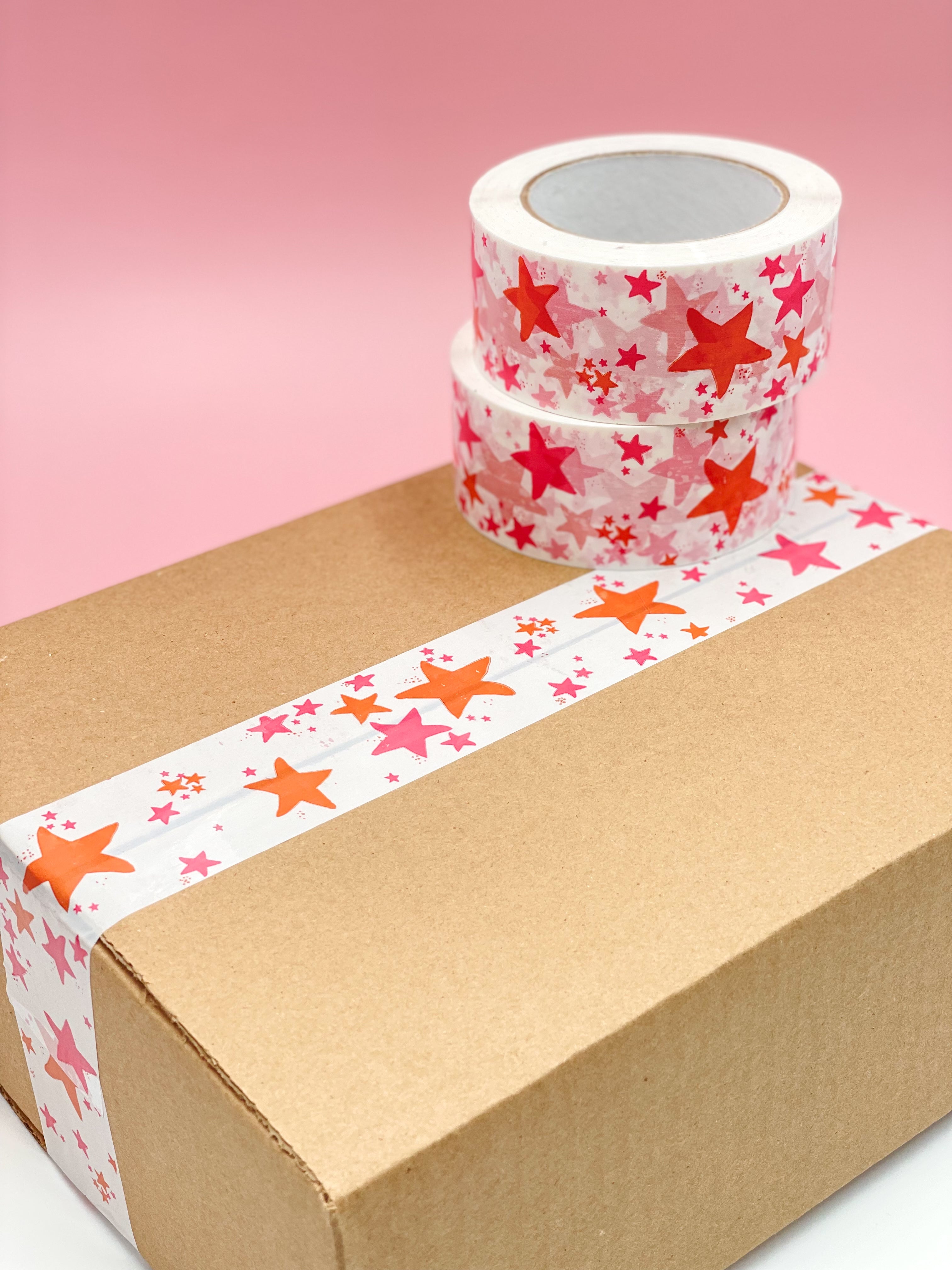 Plastic Tape - Orange + Pink Stardust - Magical Mailers