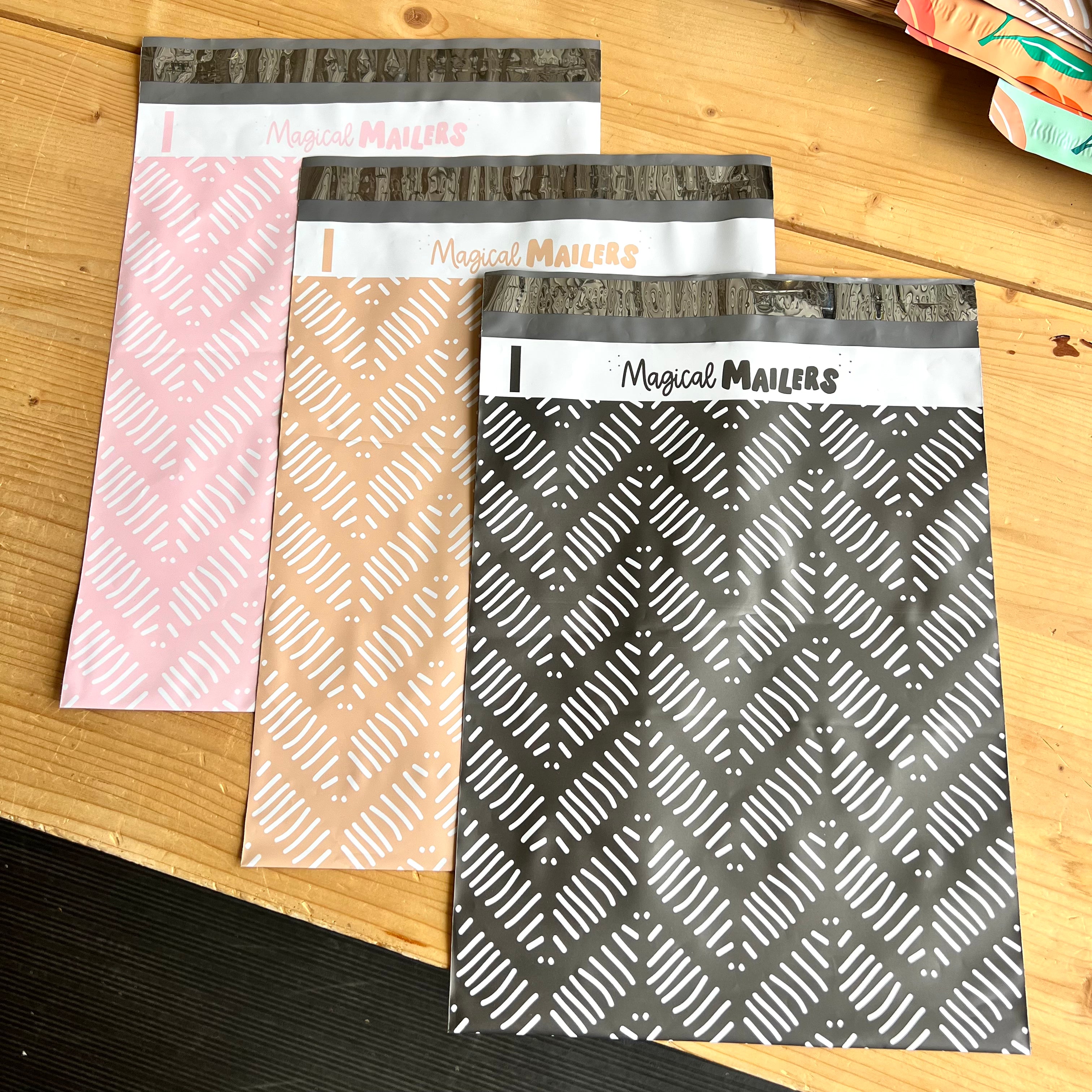 Black Zig Zag Poly Mailer