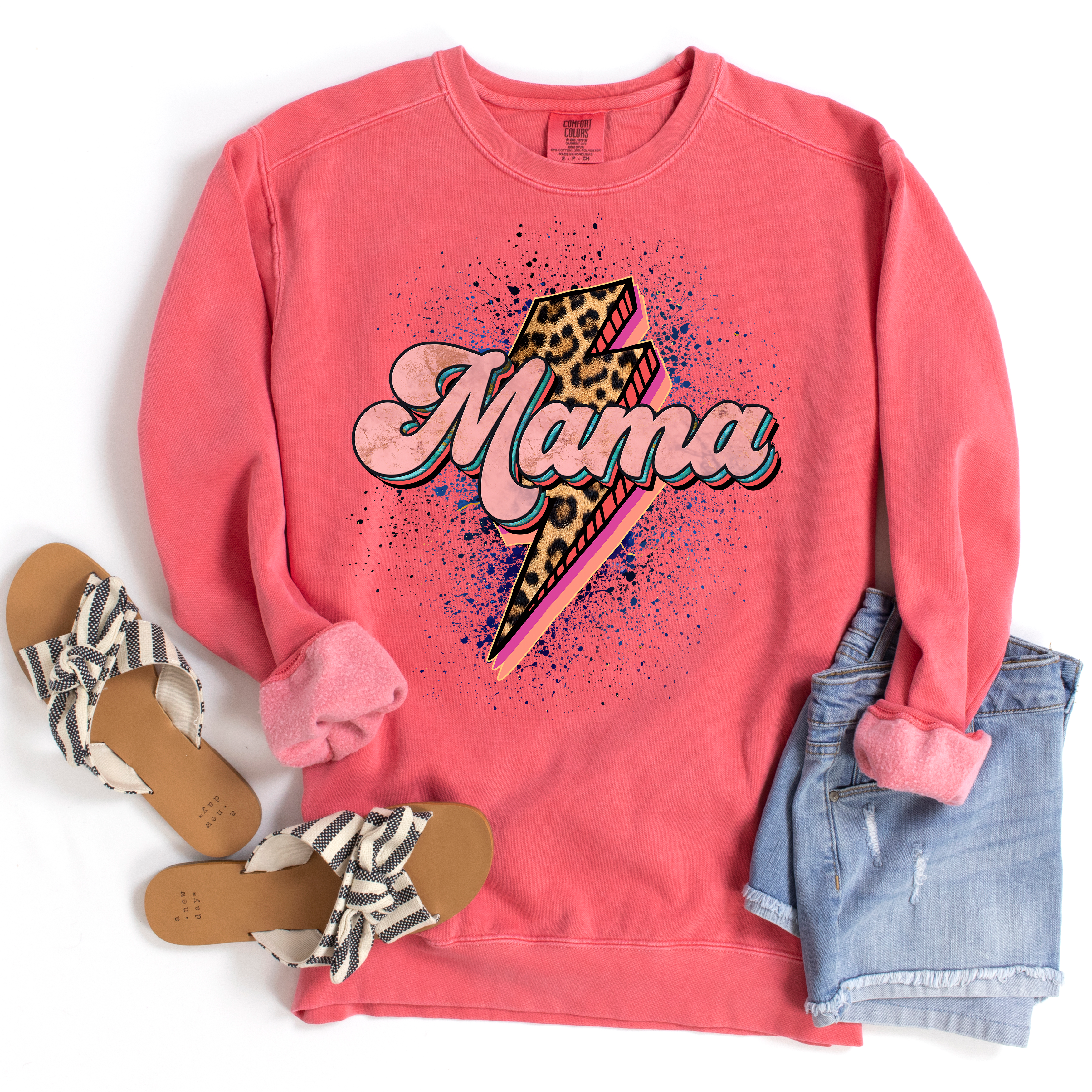 Leopard Mama with Splatter DTF Transfer