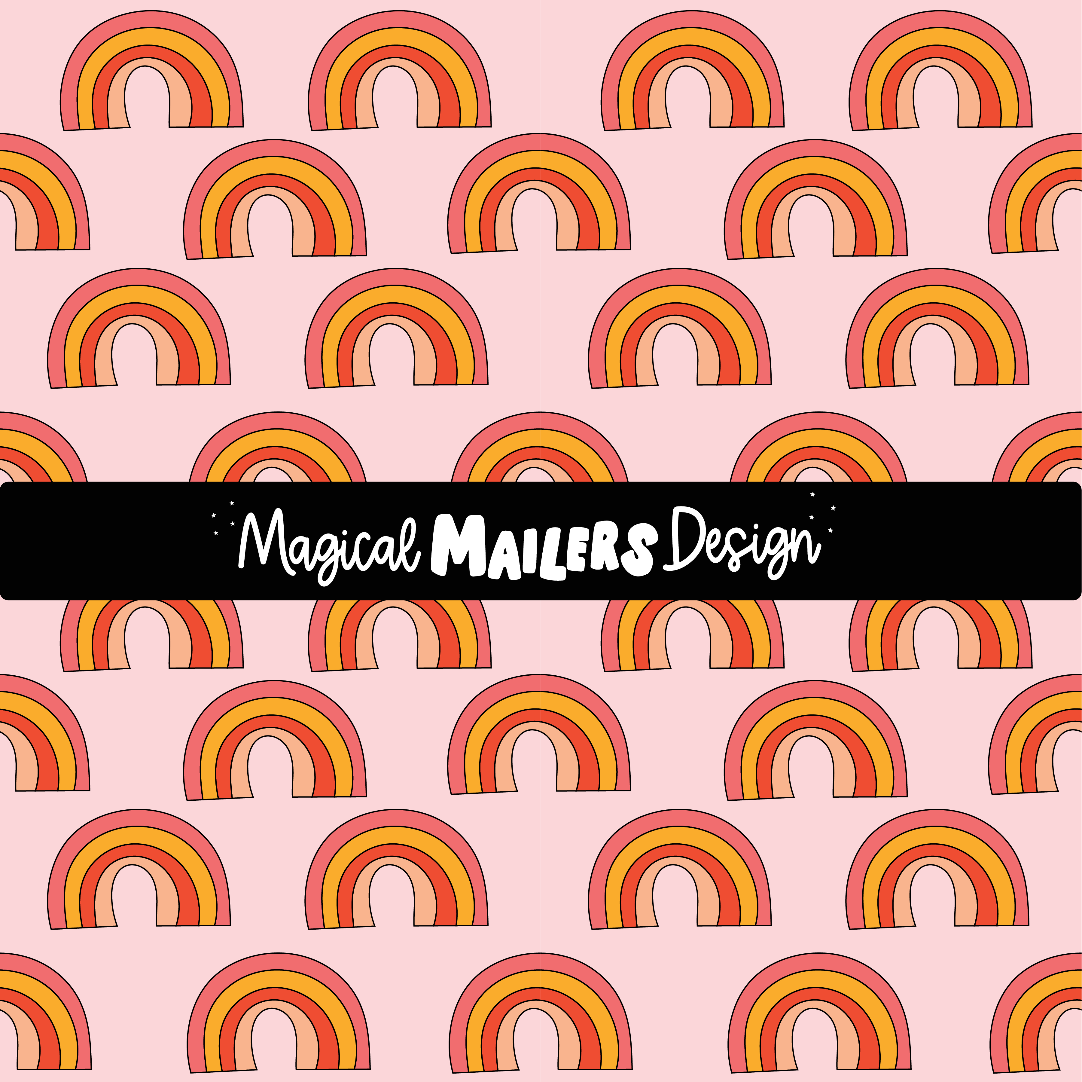 DIGITAL - Retro Rainbow Seamless Pattern