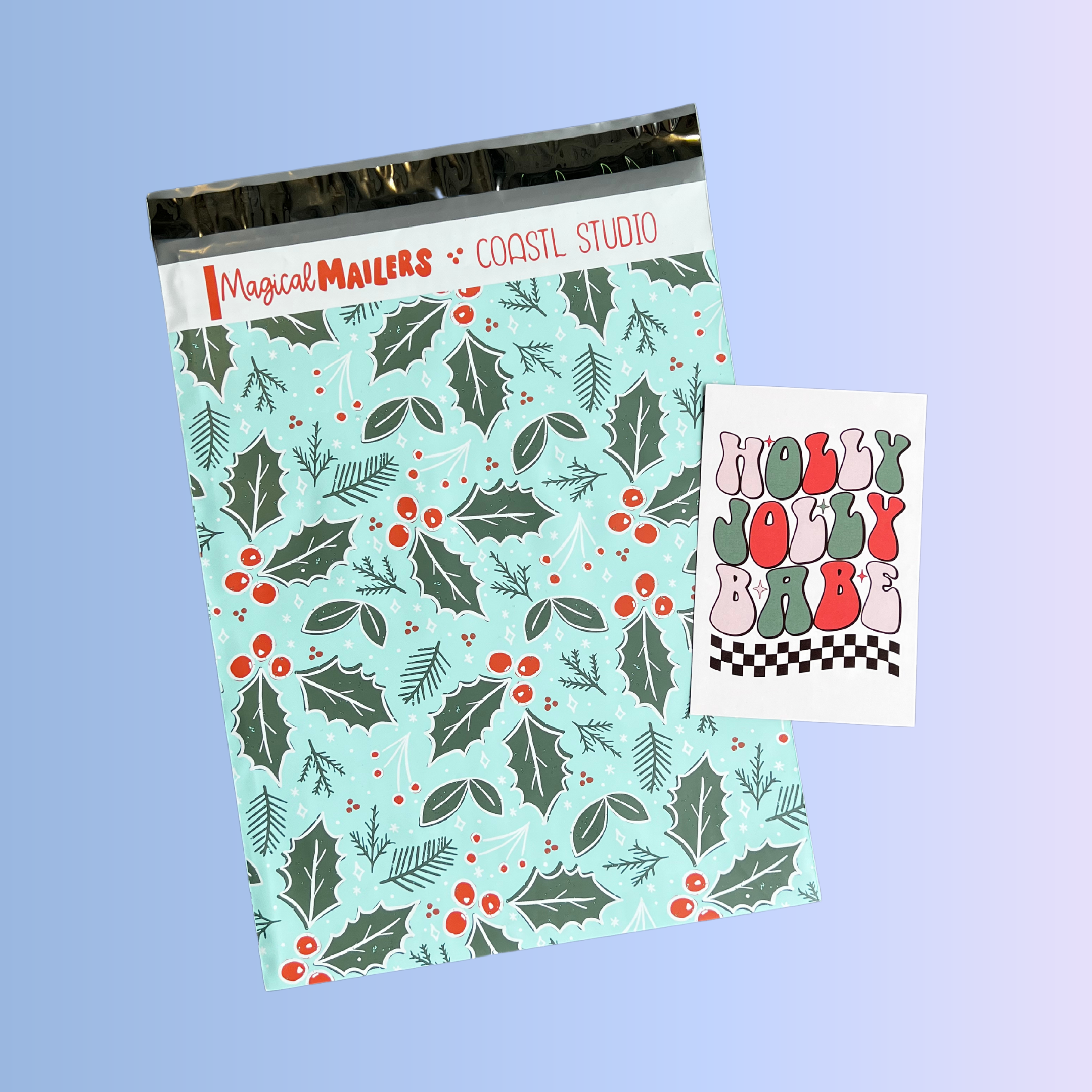 14.5x19" Blue Holly Poly Mailer
