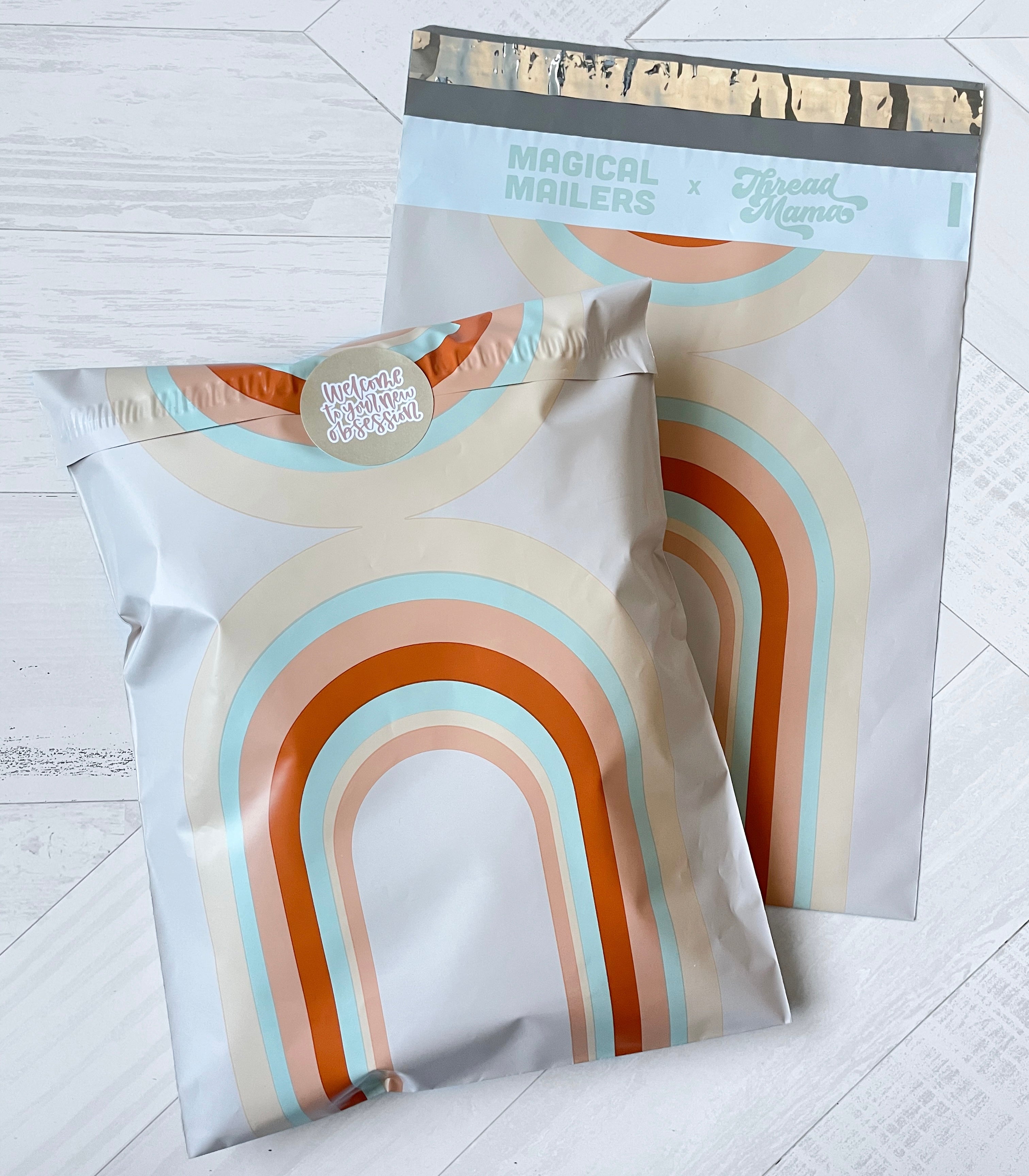 ⭐️IMPERFECT⭐️ 10 x 13" Poly Mailer - Retro Rainbow - Magical Mailers
