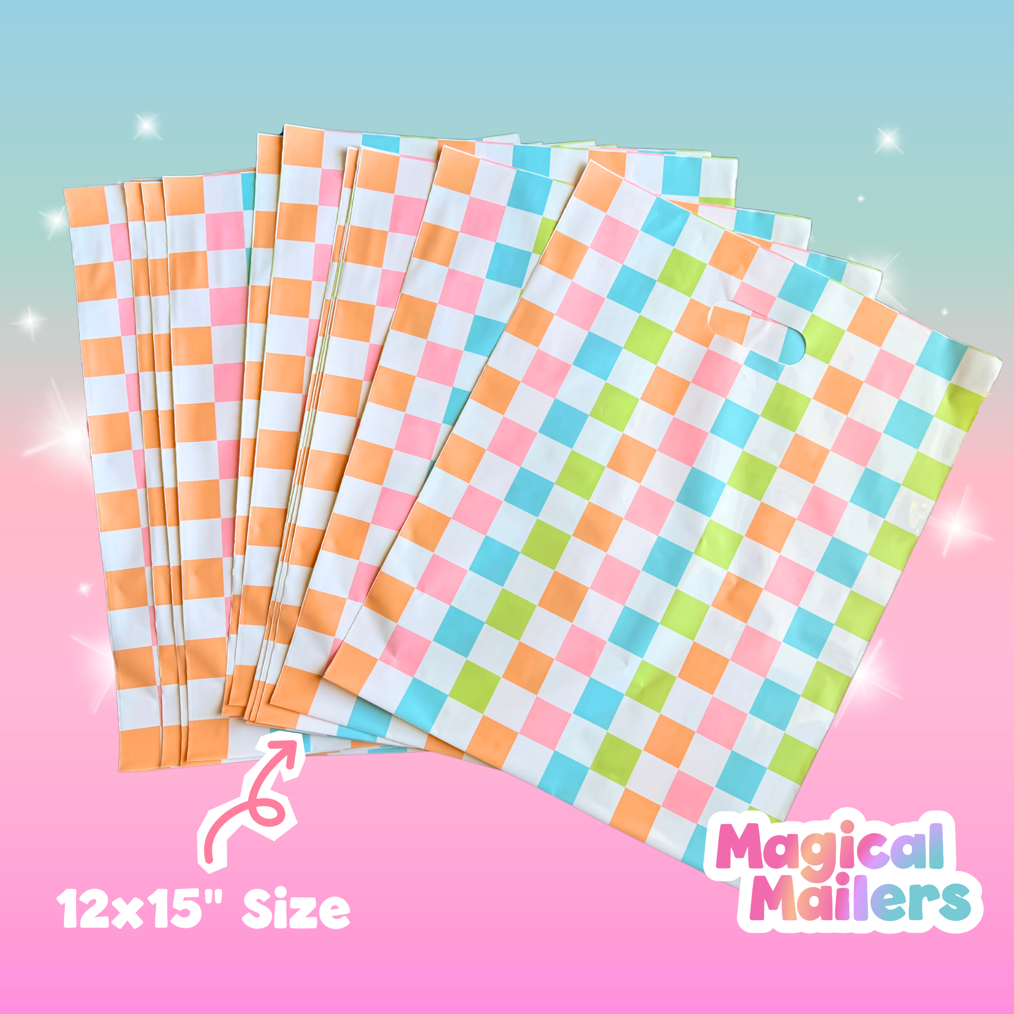 12x15" Spring Checkered Merchandise Bag
