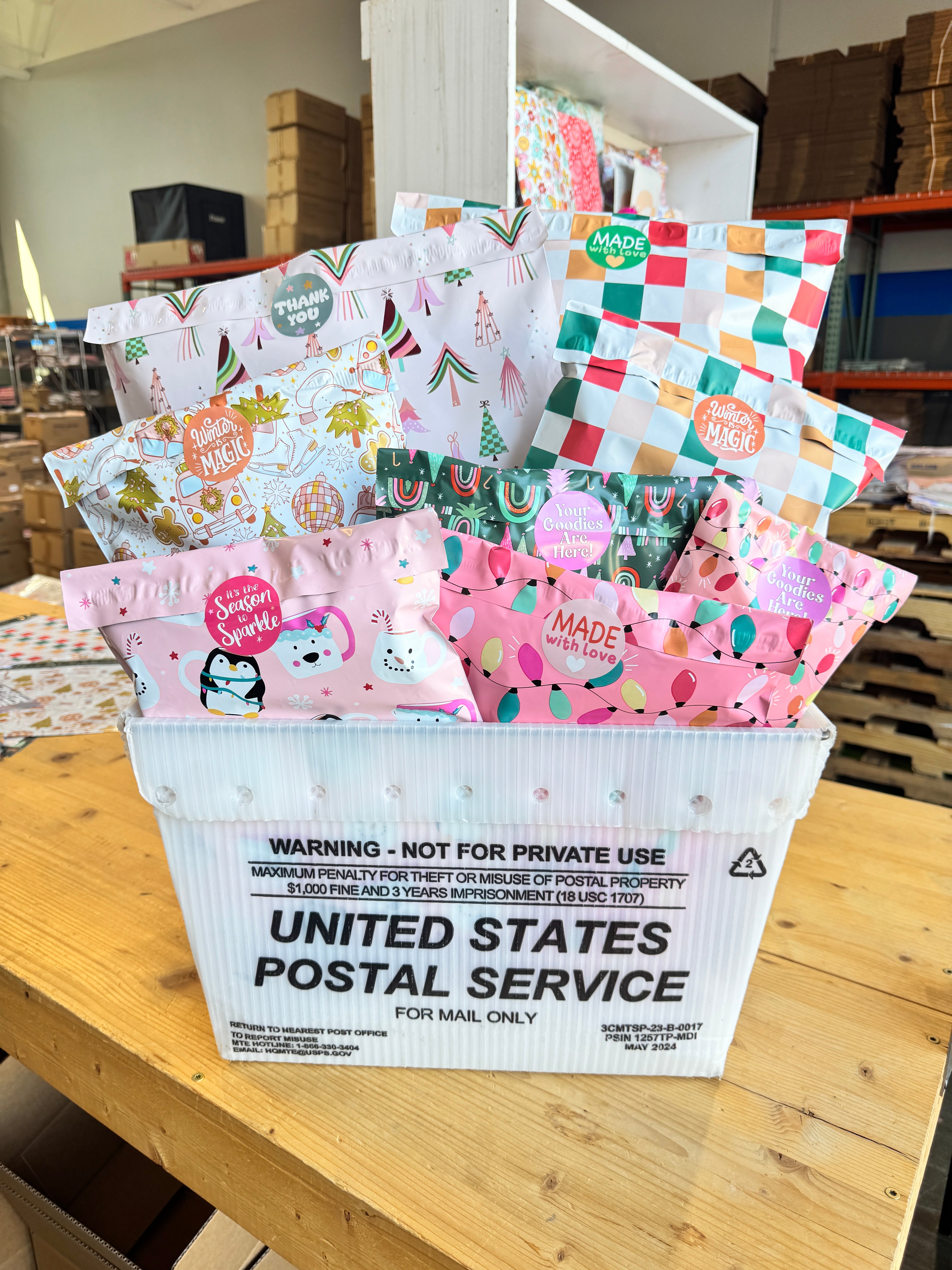 Retro Noel Poly Mailer