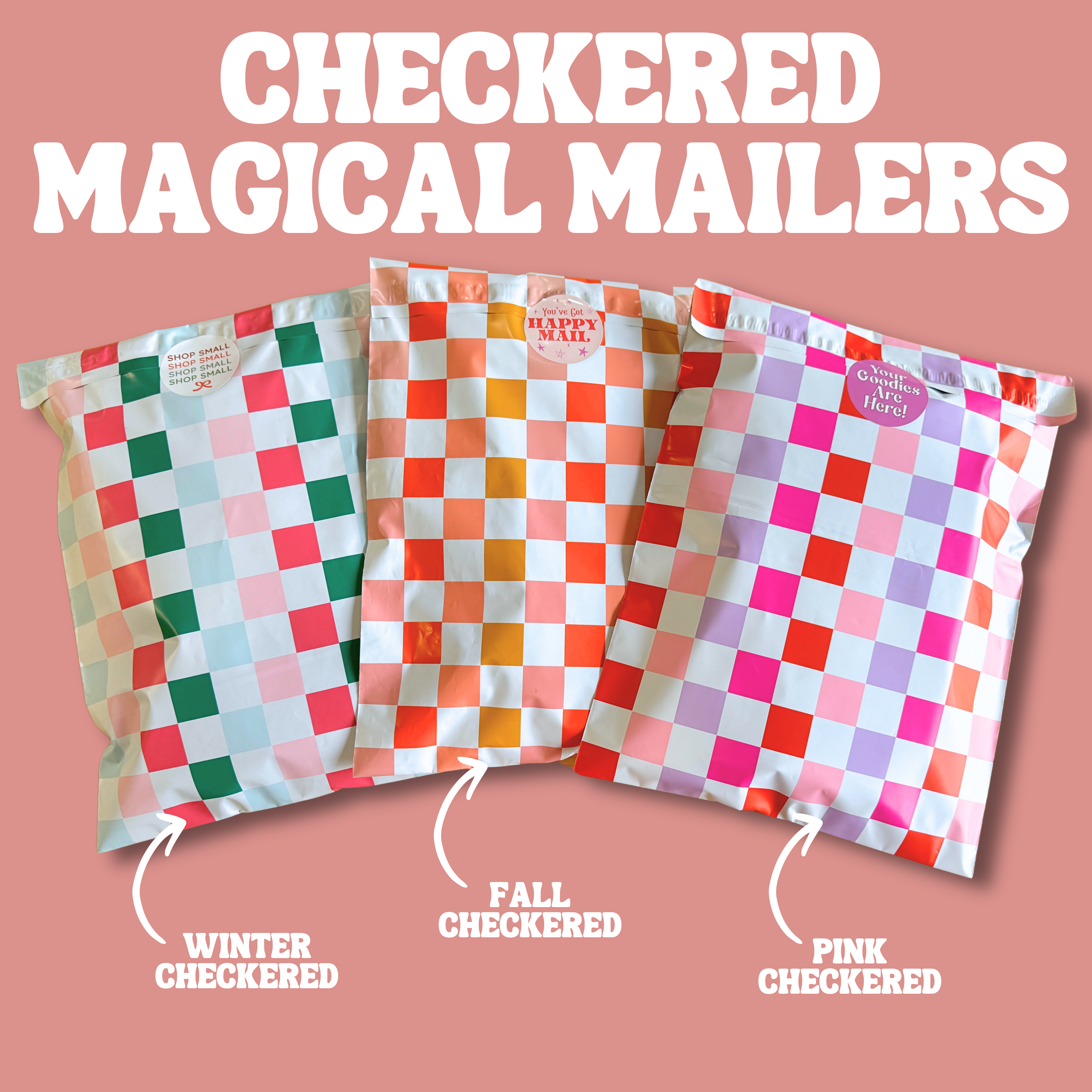 Pink Checkered Poly Mailer