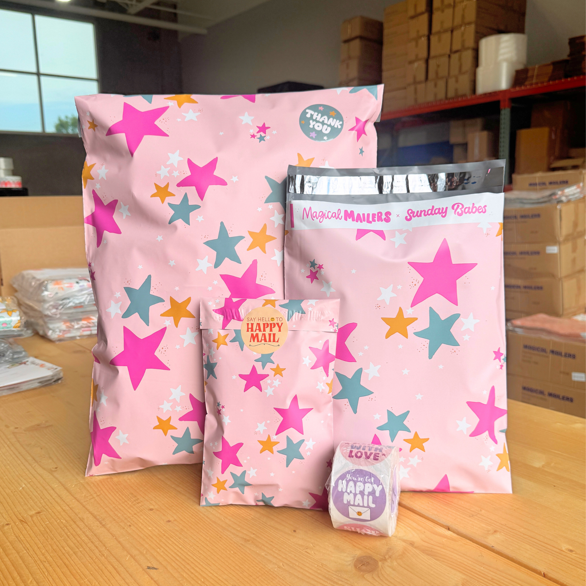 Pink Stardust Poly Mailer