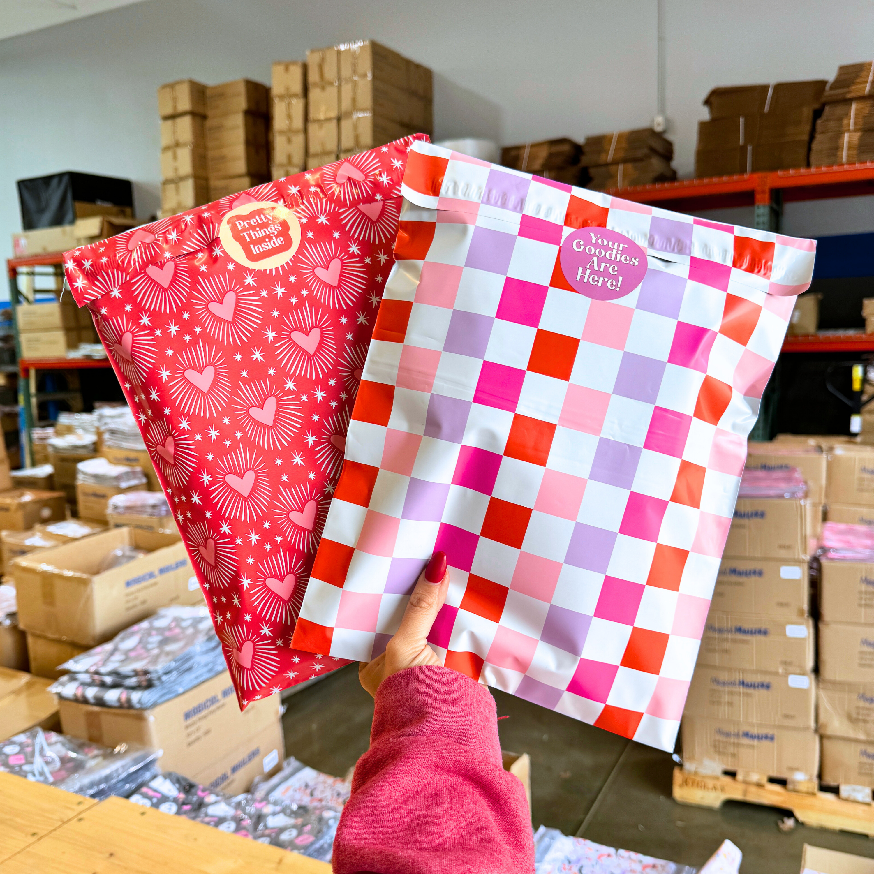 Pink Checkered Poly Mailer