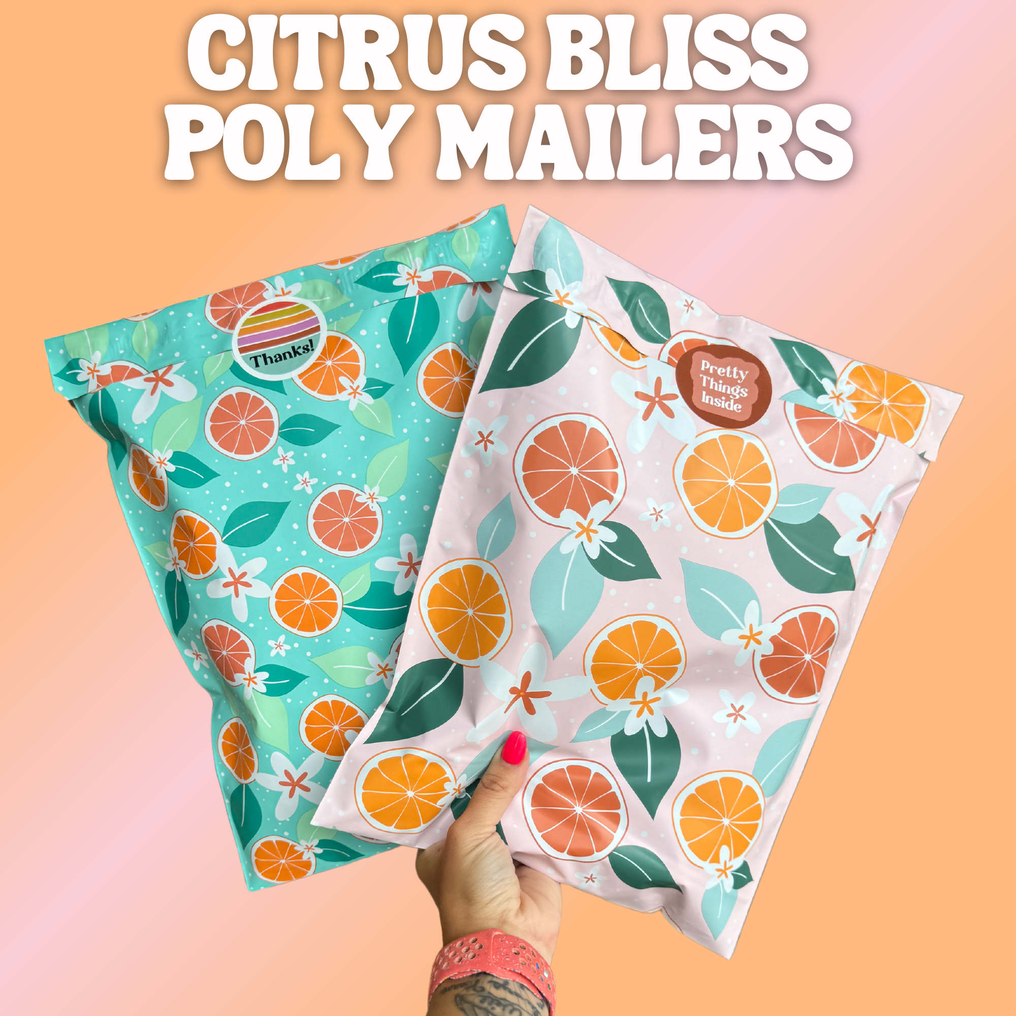 Citrus Bliss (Teal) Poly Mailer