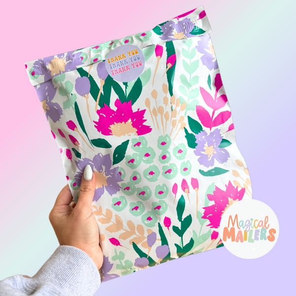 Bright Falling Floral Poly Mailer