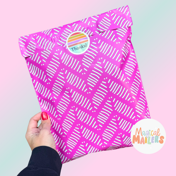 Hot Pink Zig Zag Poly Mailer