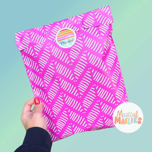 Hot Pink Zig Zag Poly Mailer