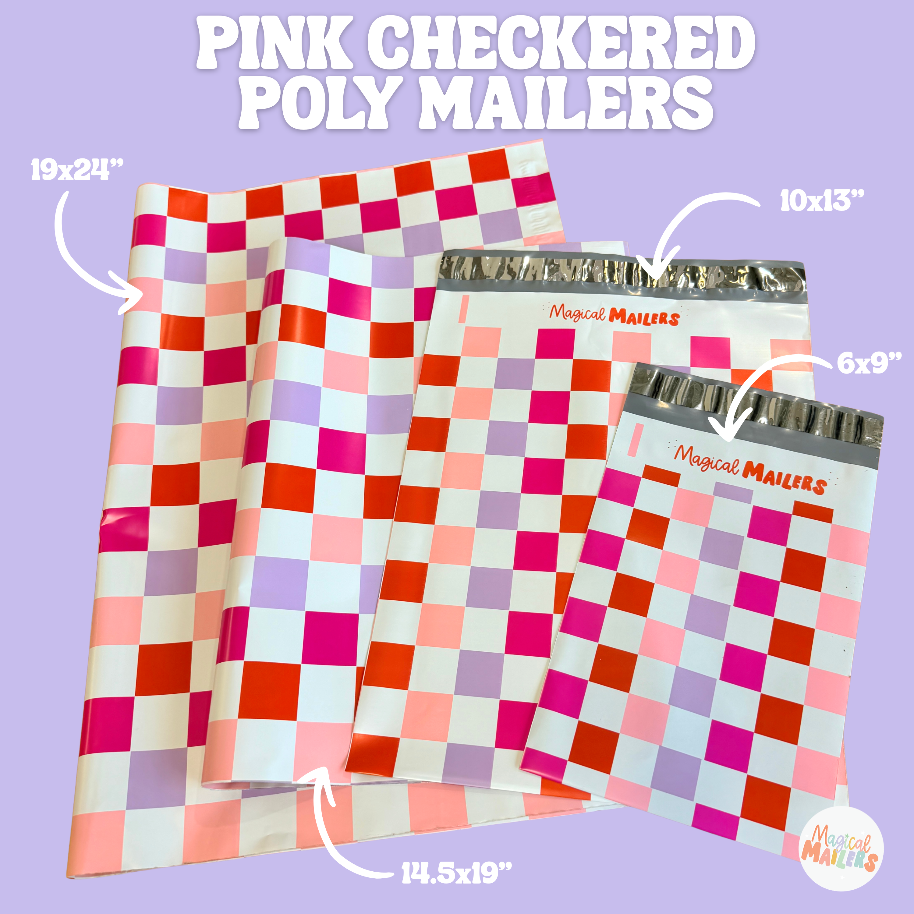 Pink Checkered Poly Mailer