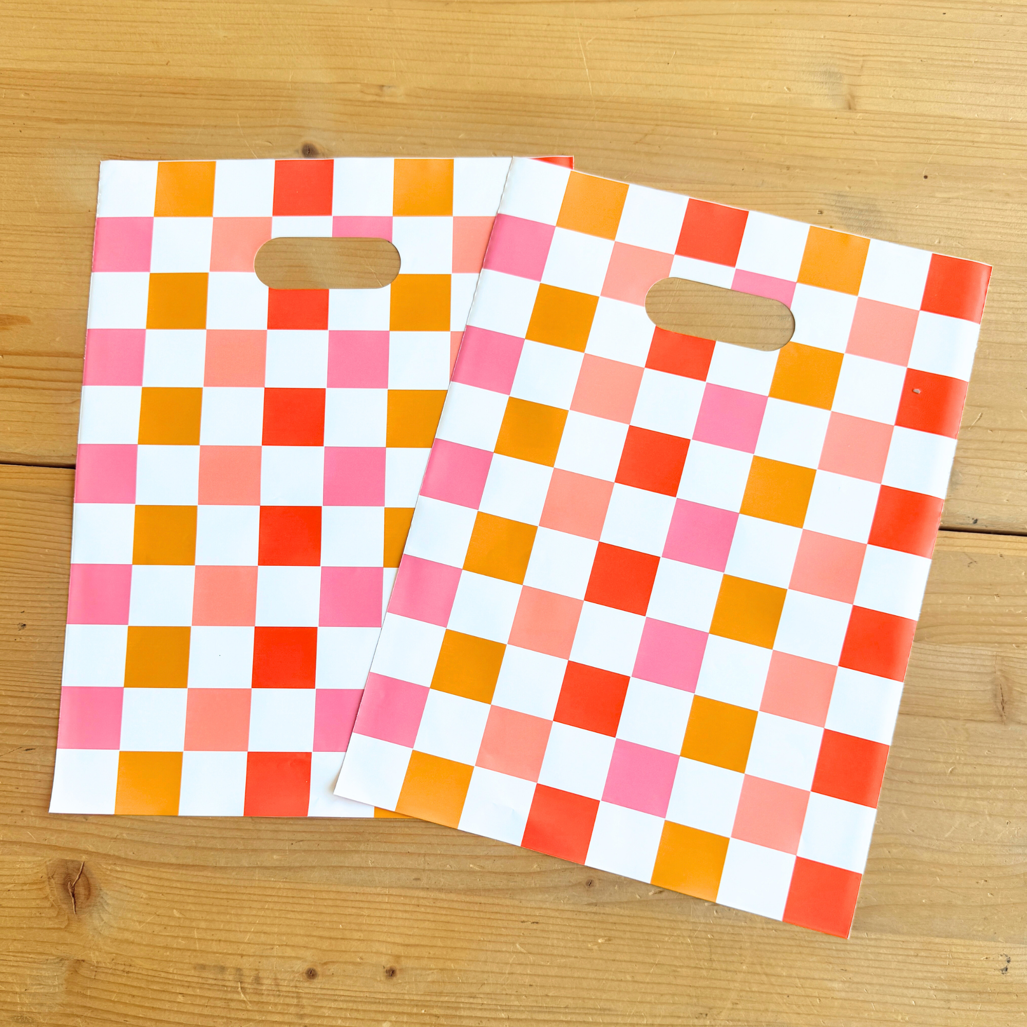 9x12" Fall Checkered Merchandise Bag