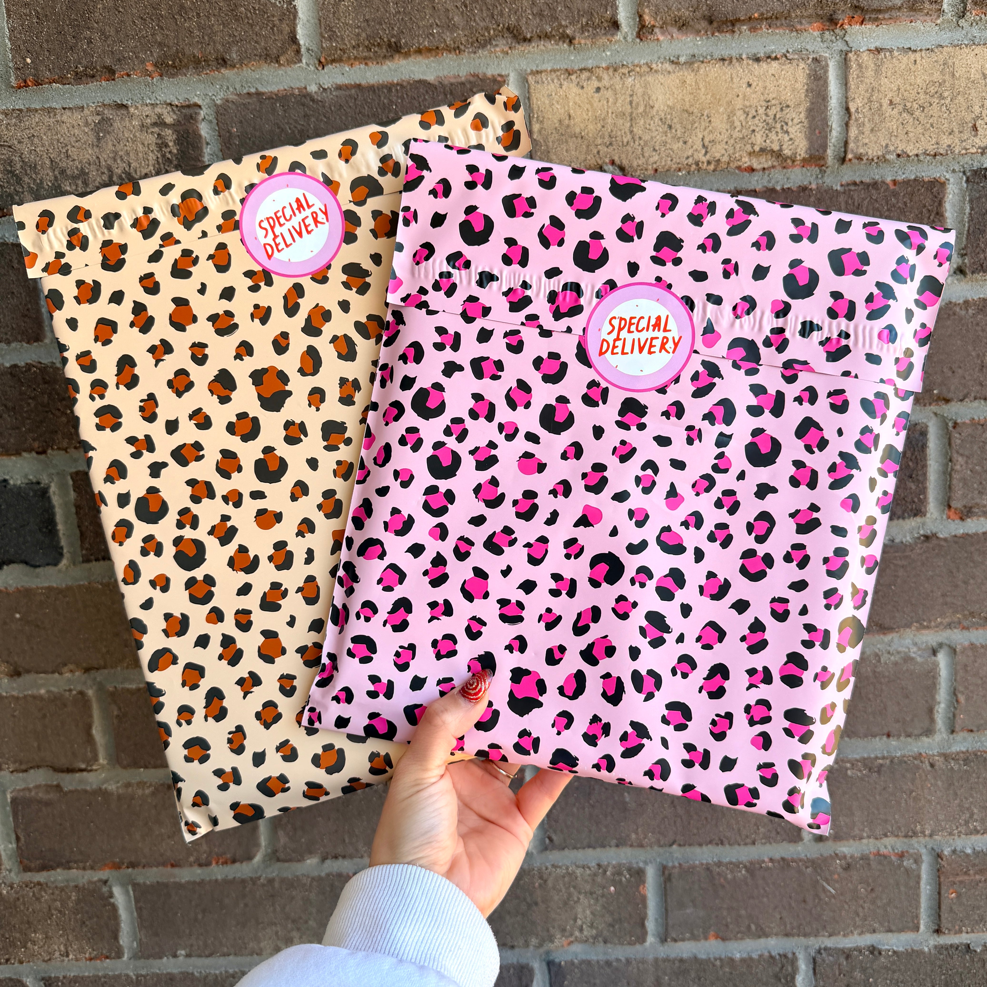 10x13" Pink Leopard Poly Mailer