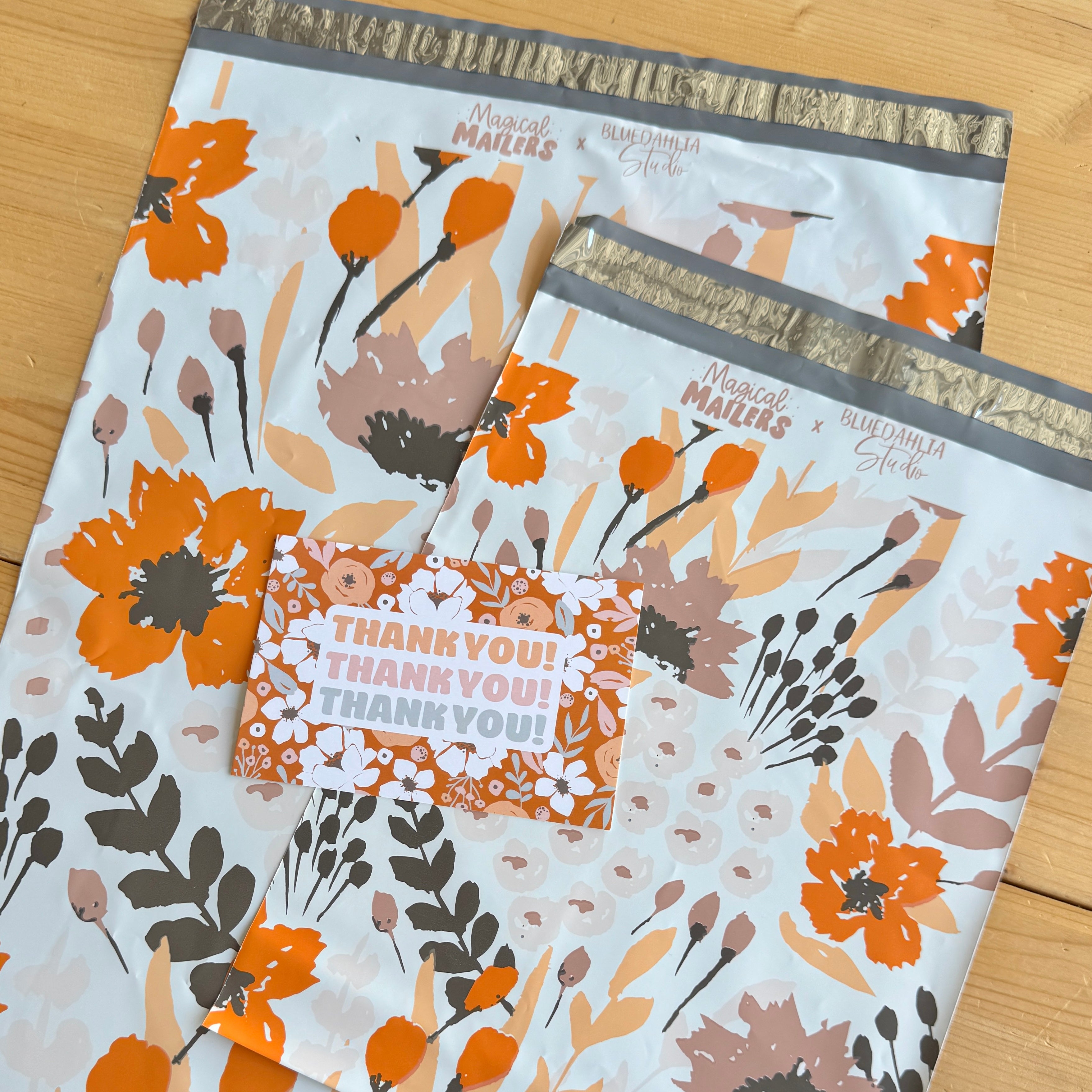 Orange Falling Floral Poly Mailer