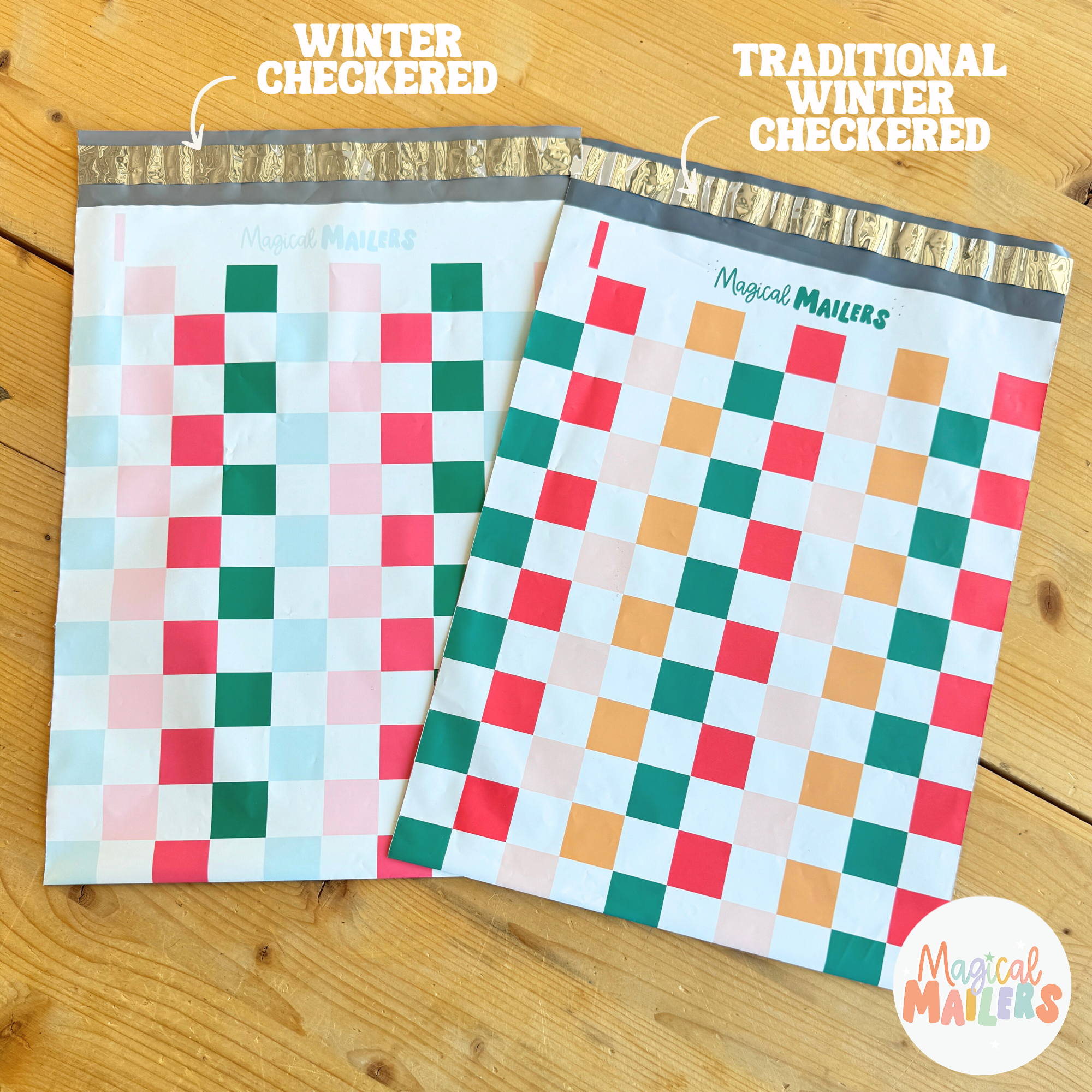 Traditional Winter Checkered Poly Mailer