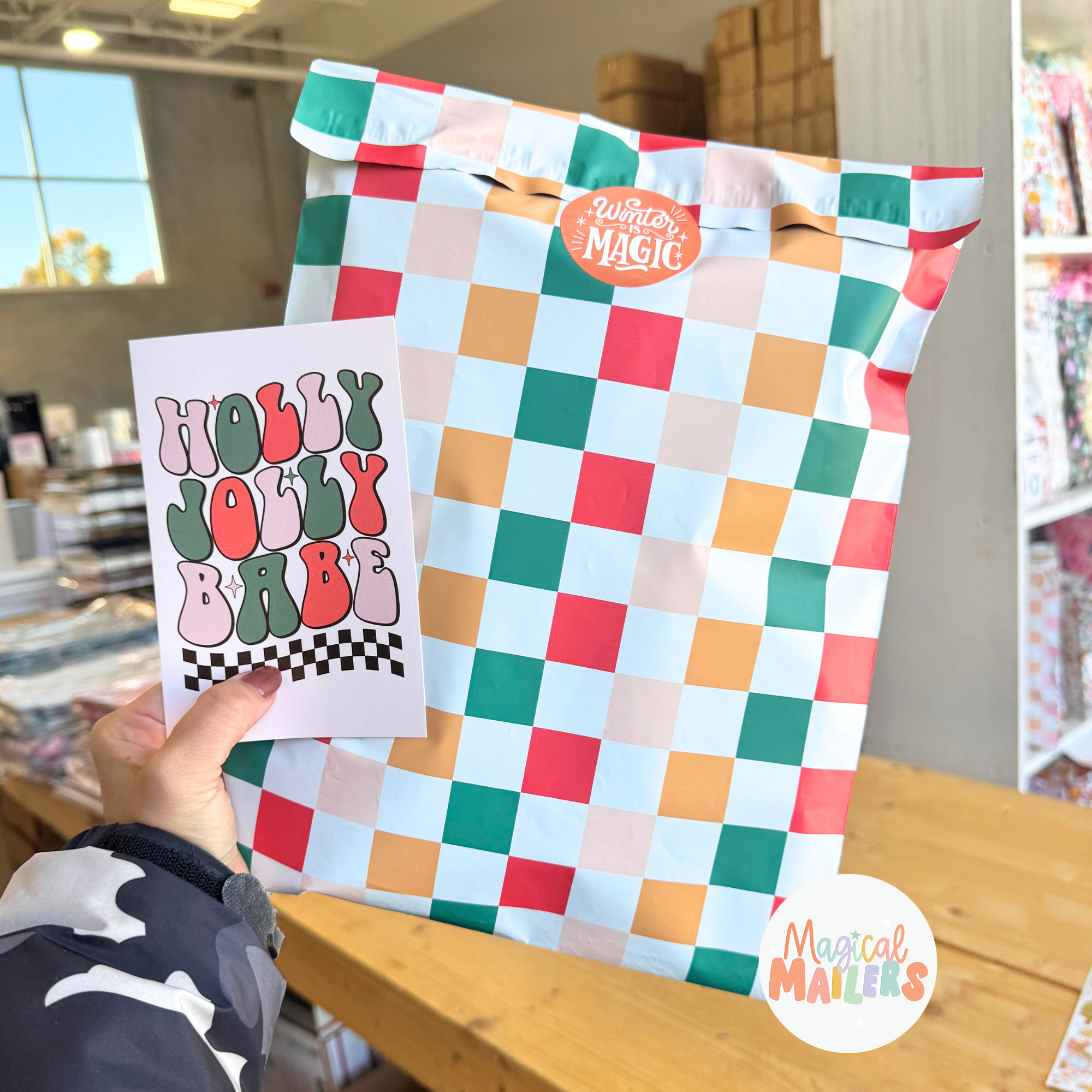 Traditional Winter Checkered Poly Mailer