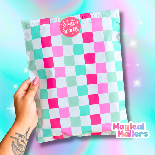 Pink & Green Checkered Poly Mailer