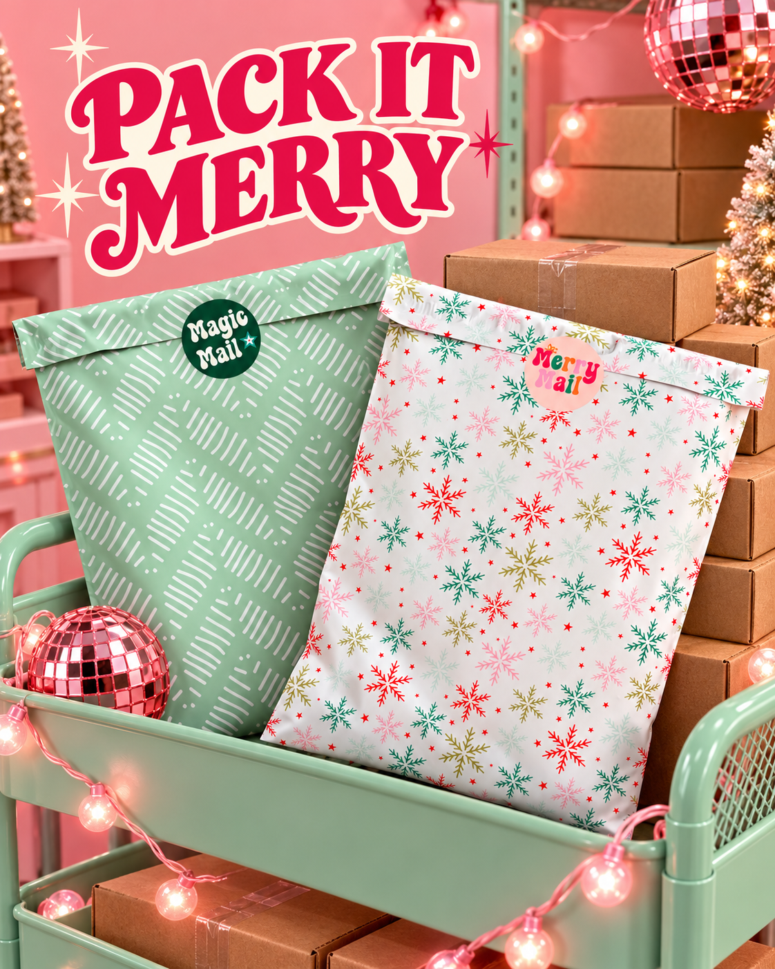 10x13" Snowflakes Poly Mailer