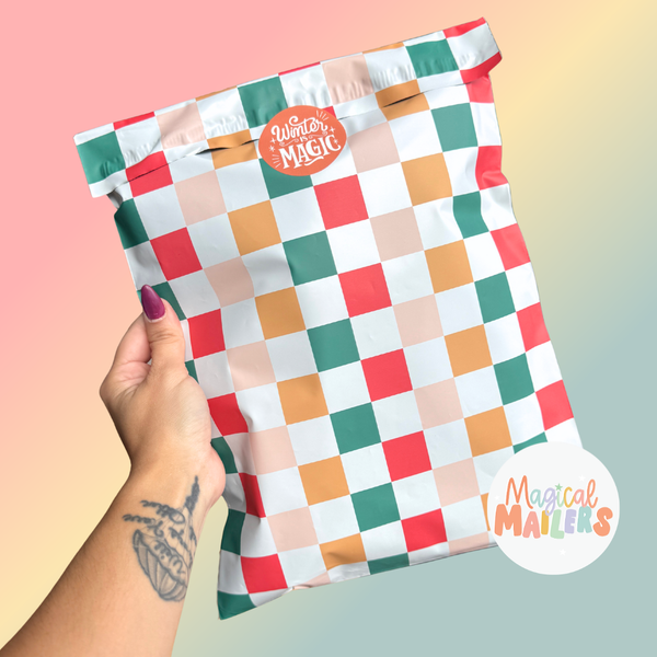 Traditional Winter Checkered Poly Mailer