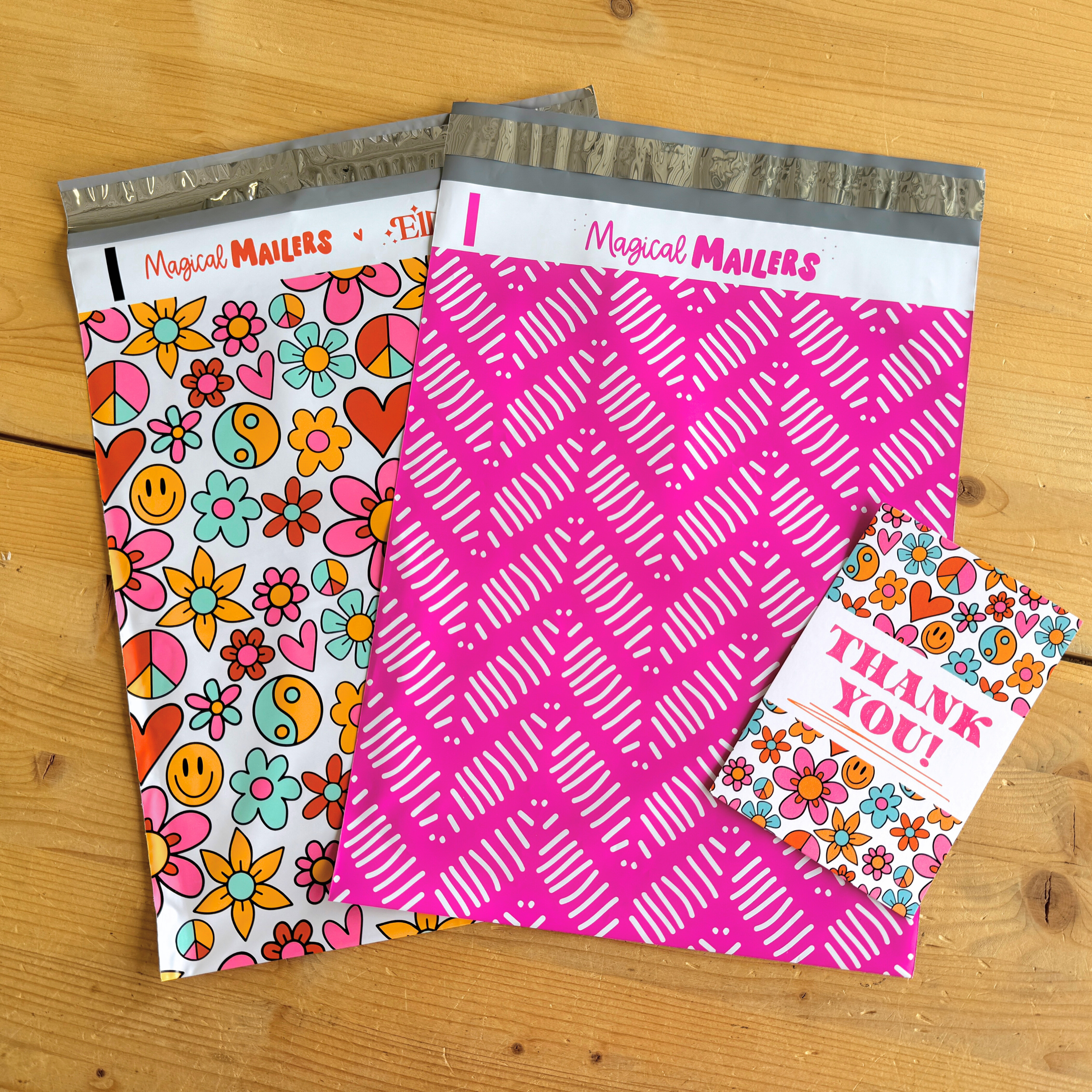 Hot Pink Zig Zag Poly Mailer