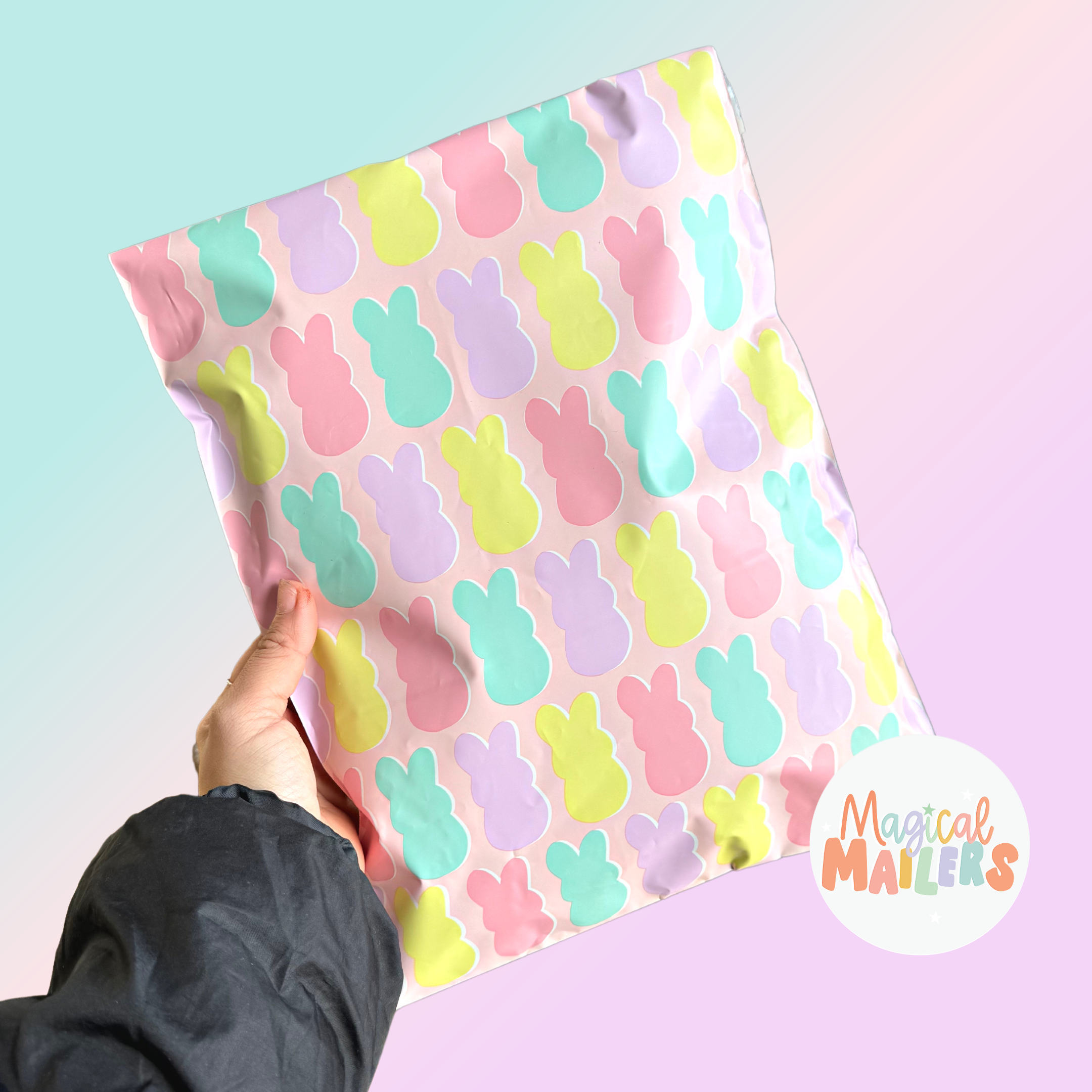 ⭐️IMPERFECT⭐️ 10x13" Poly Mailer - Pink Bunnies