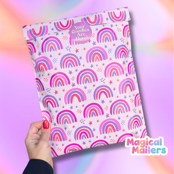 Rainbow Delight (Pink) Poly Mailer