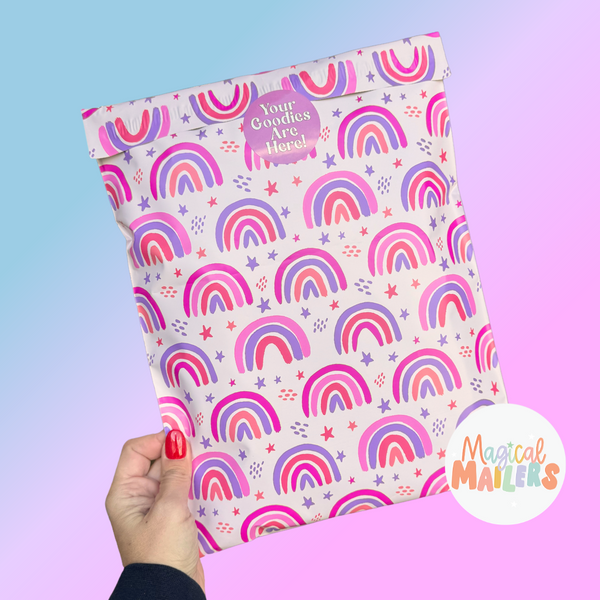 Rainbow Delight (Pink) Poly Mailer