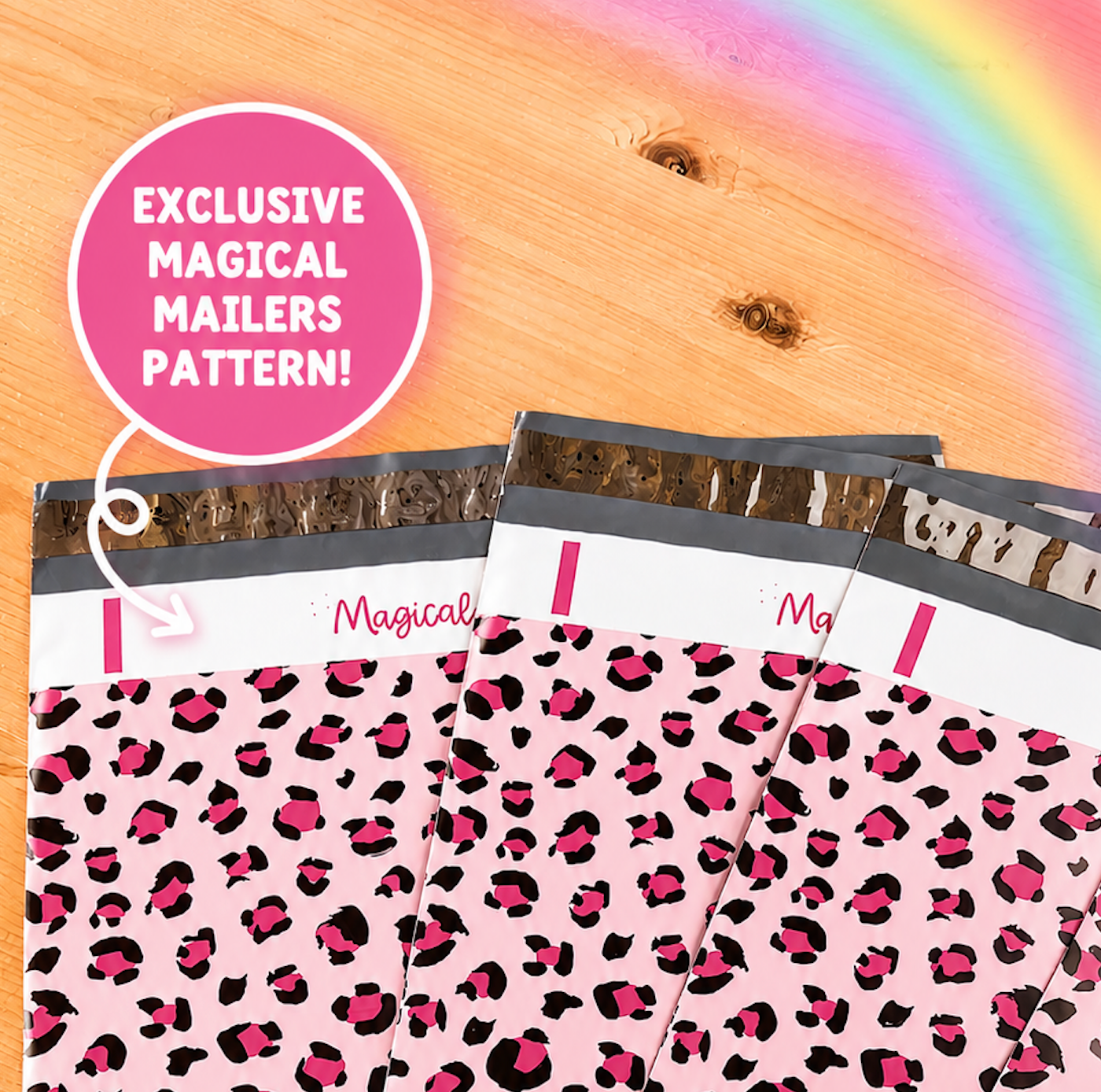10x13" Pink Leopard Poly Mailer
