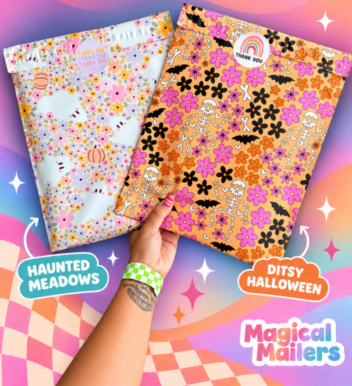10x13" Ditsy Halloween Poly Mailer