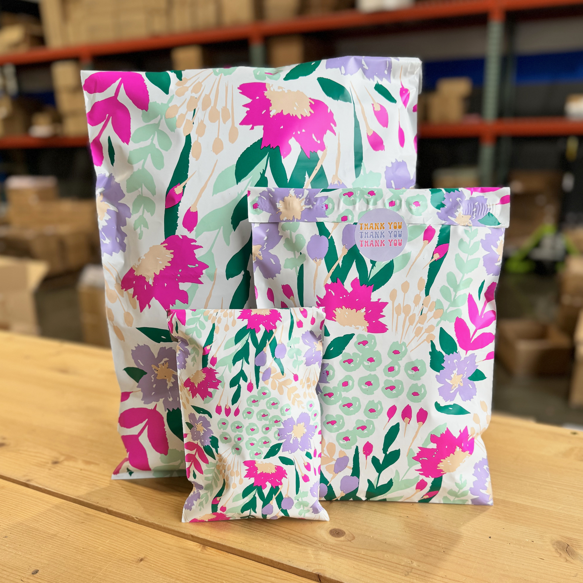 Bright Falling Floral Poly Mailer